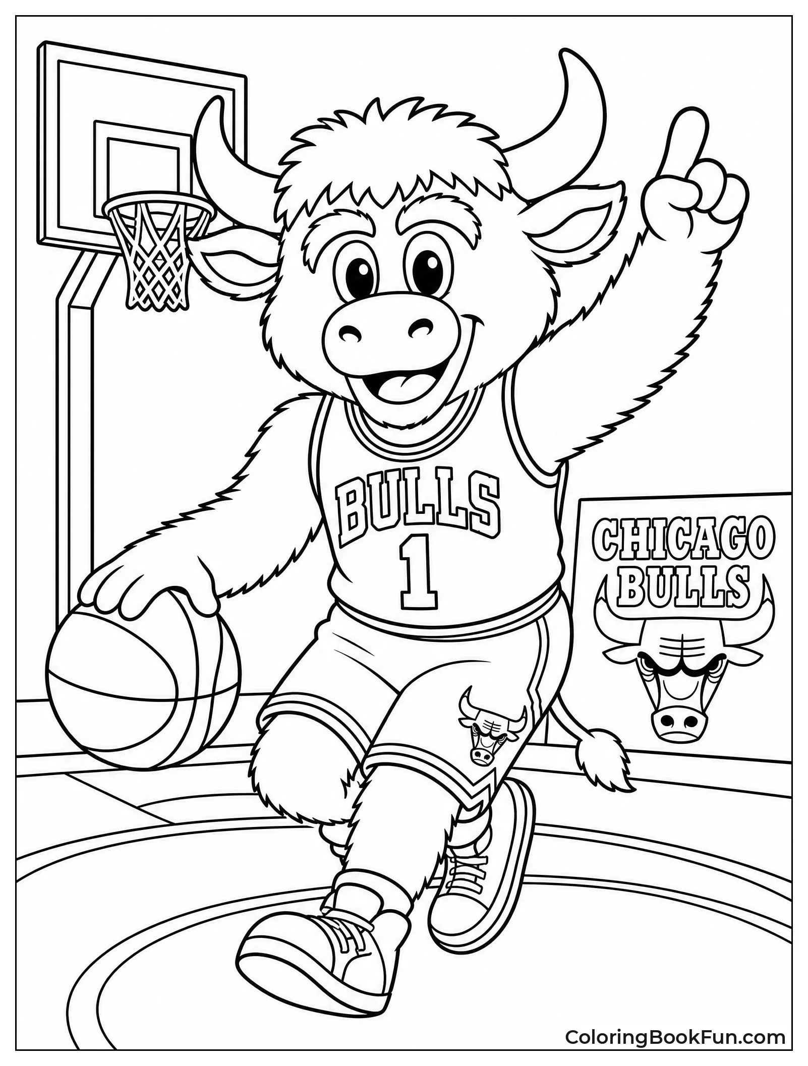 Chicago Bull Dribbles Basketball