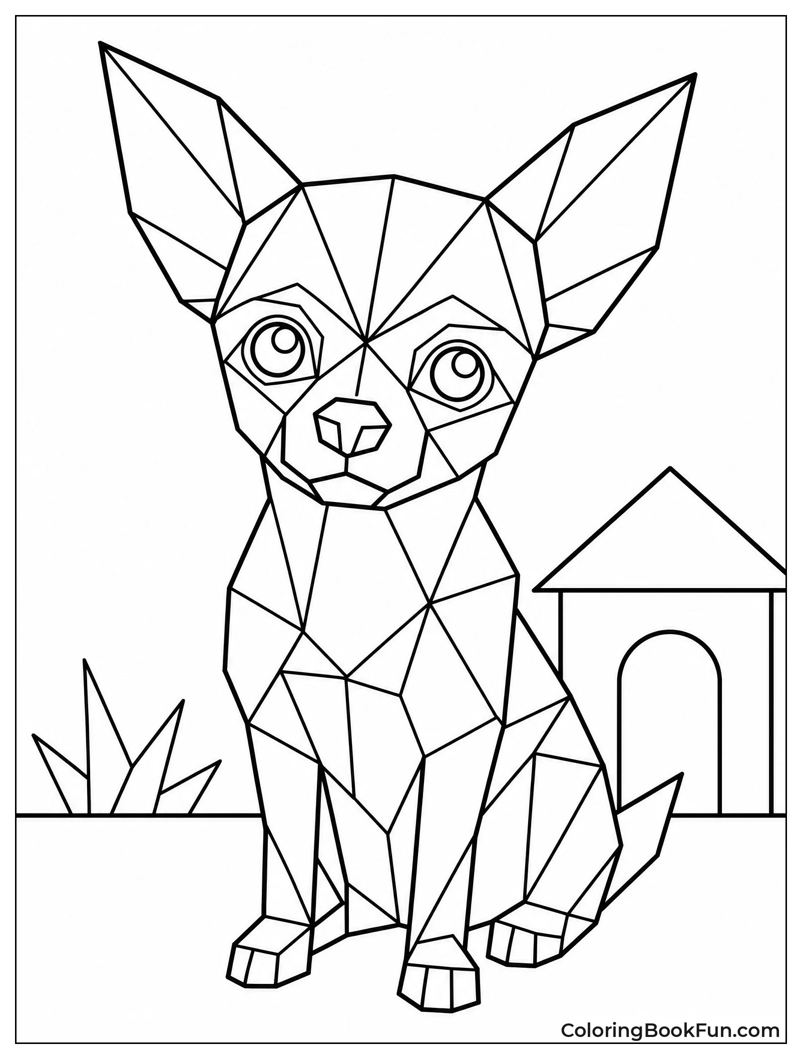 Chihuahua Made of Geometric Shapes