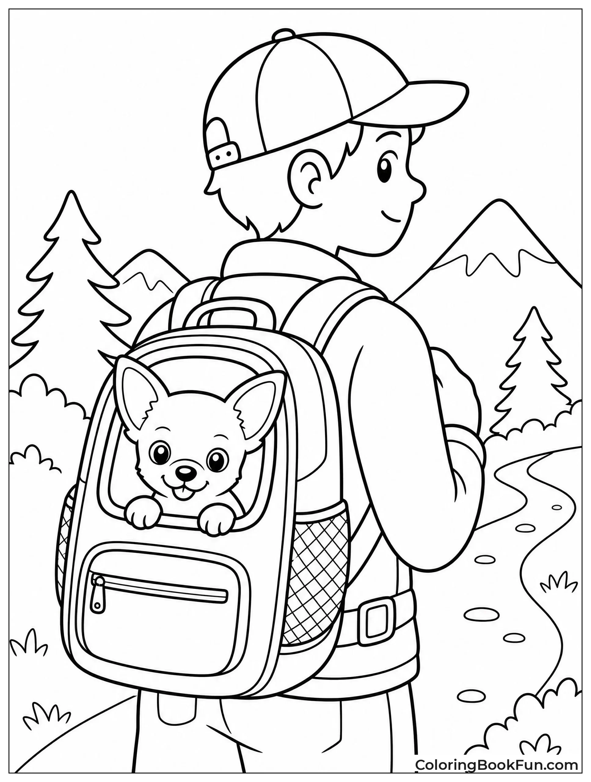 Chihuahua Peeking from Hiker Backpack