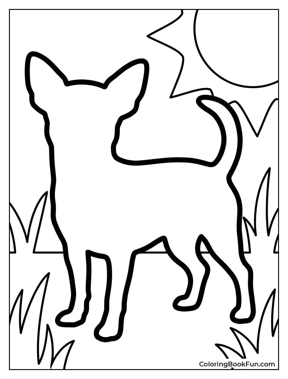 Bold Chihuahua Silhouette Outline