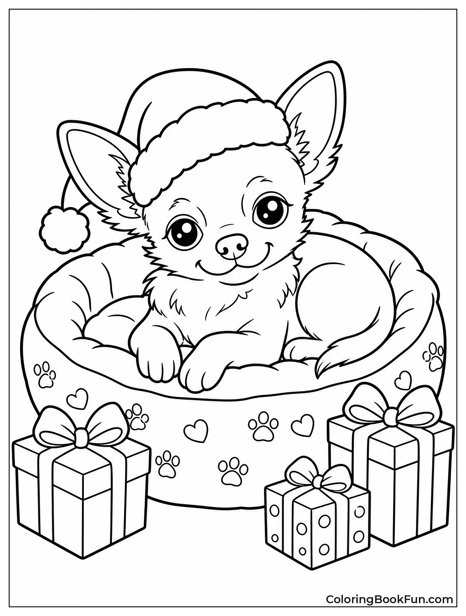 Chihuahua in Santa Hat