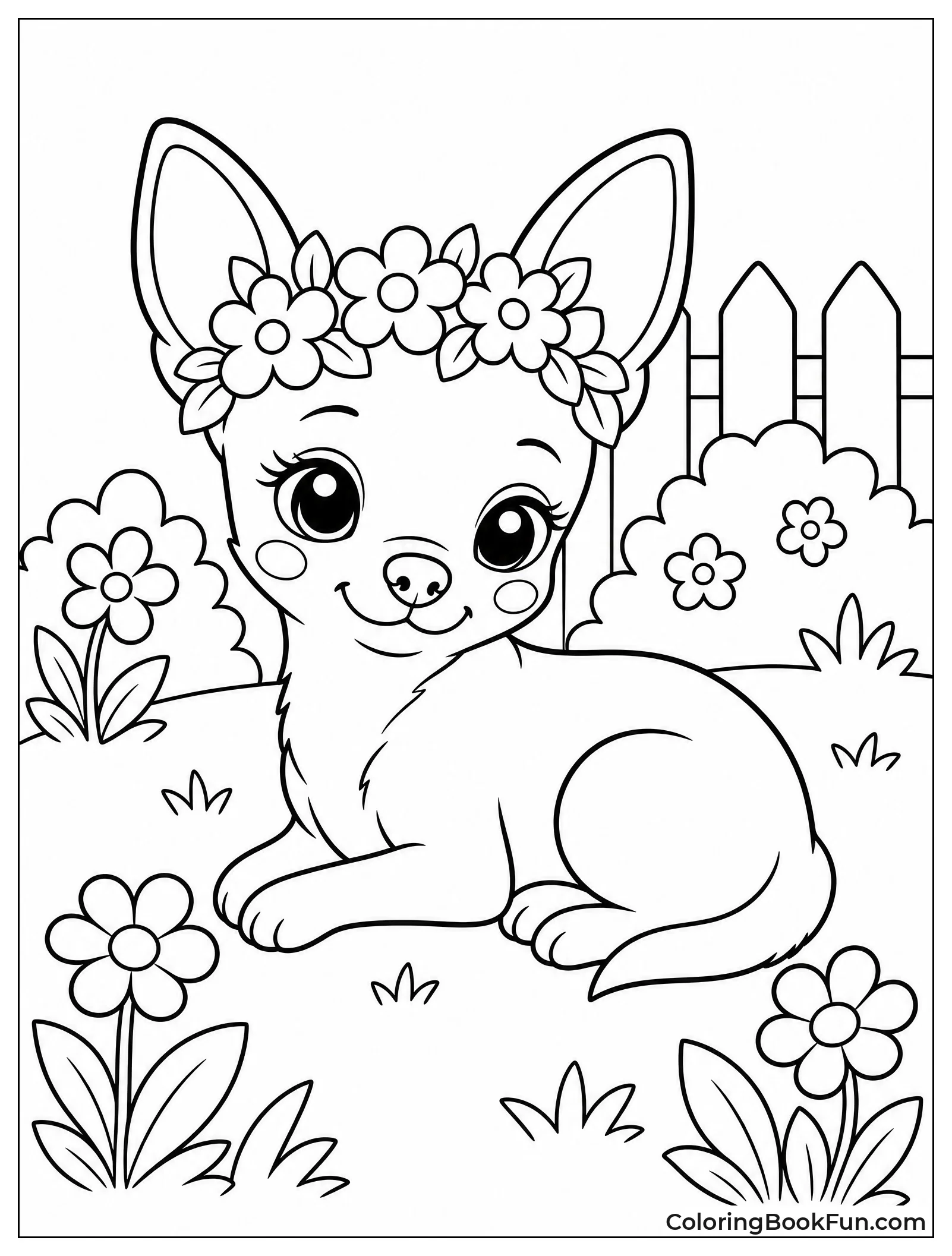 Chihuahua with Flower Crown