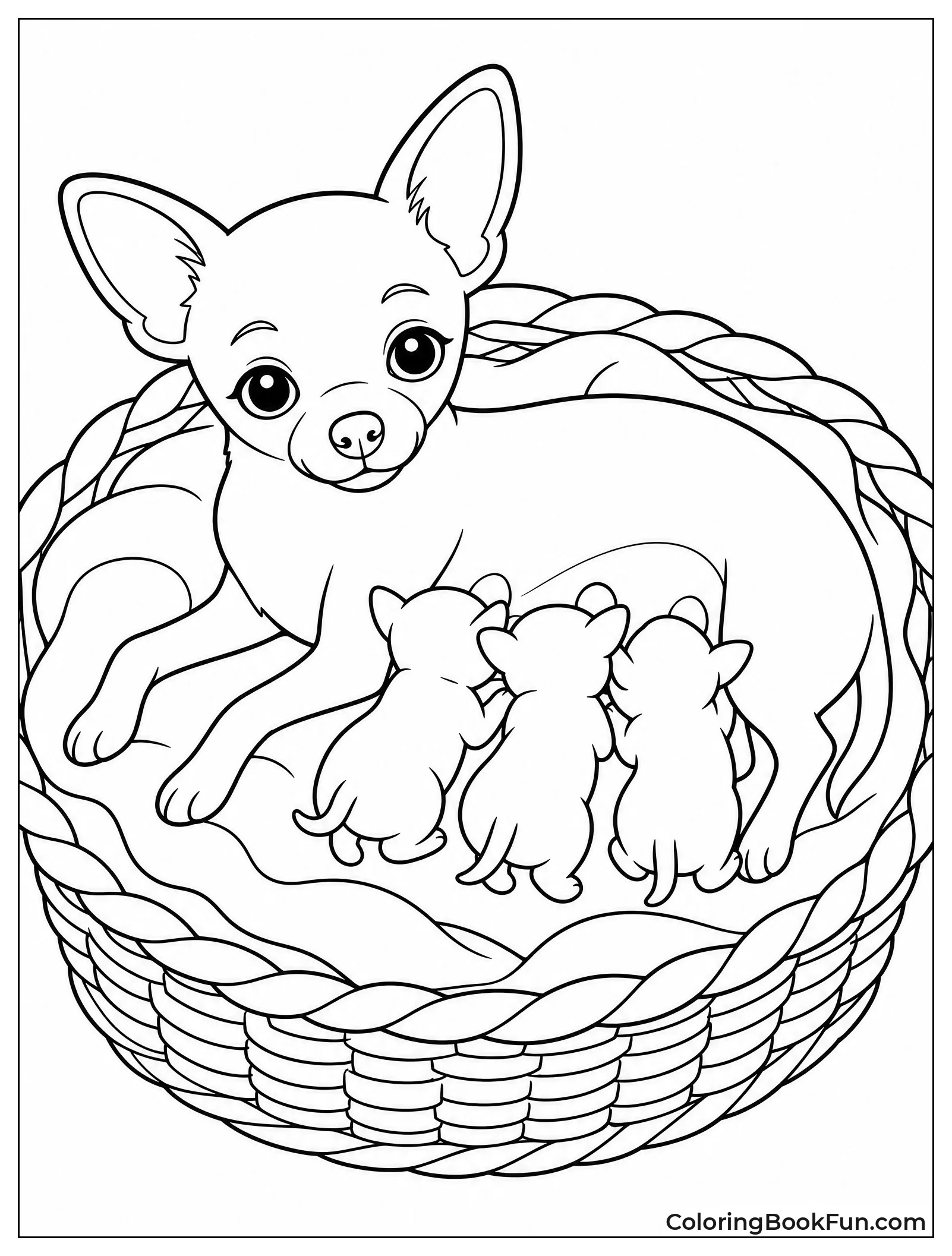 Mother Chihuahua Nursing Puppies