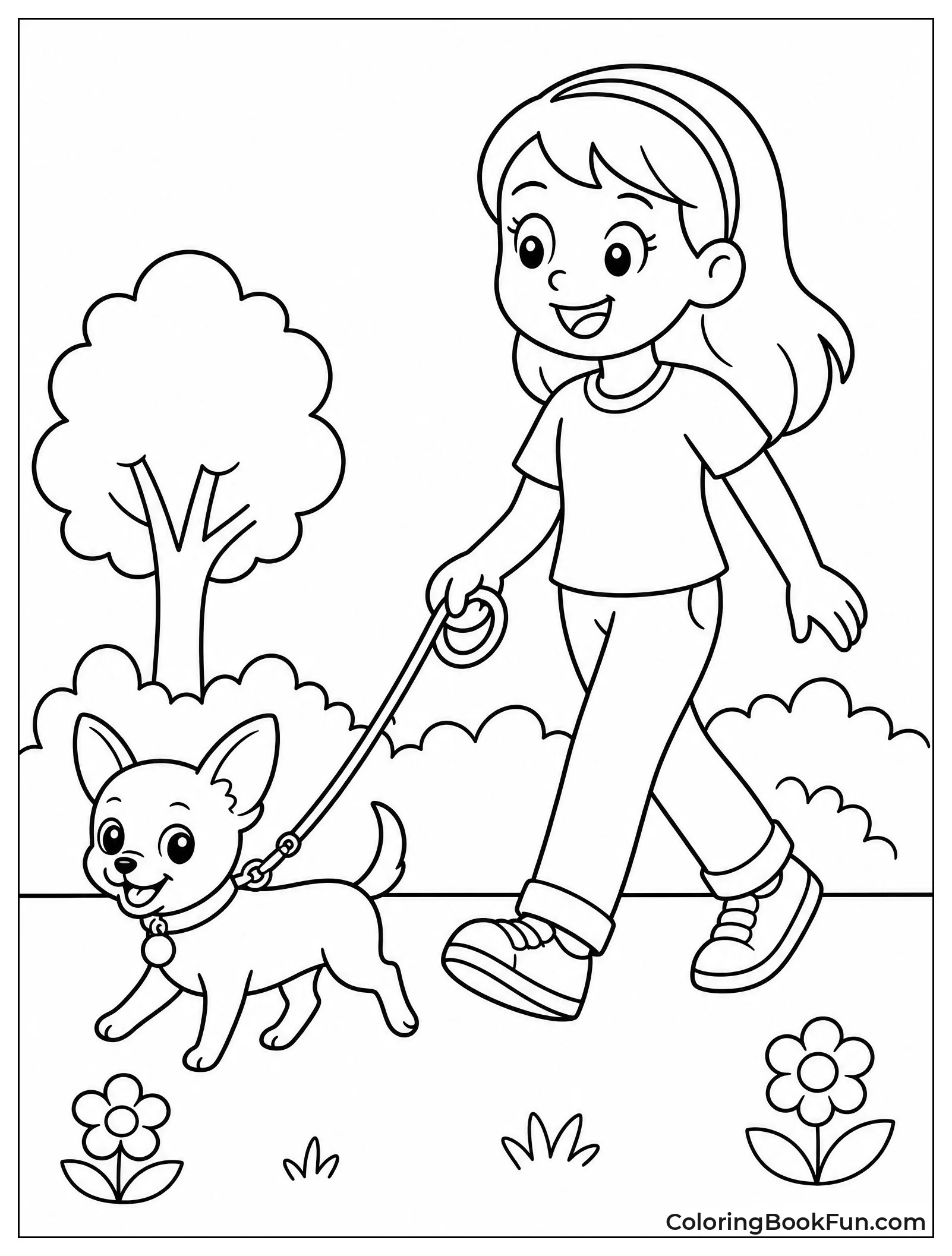 Chihuahua Walking on Leash