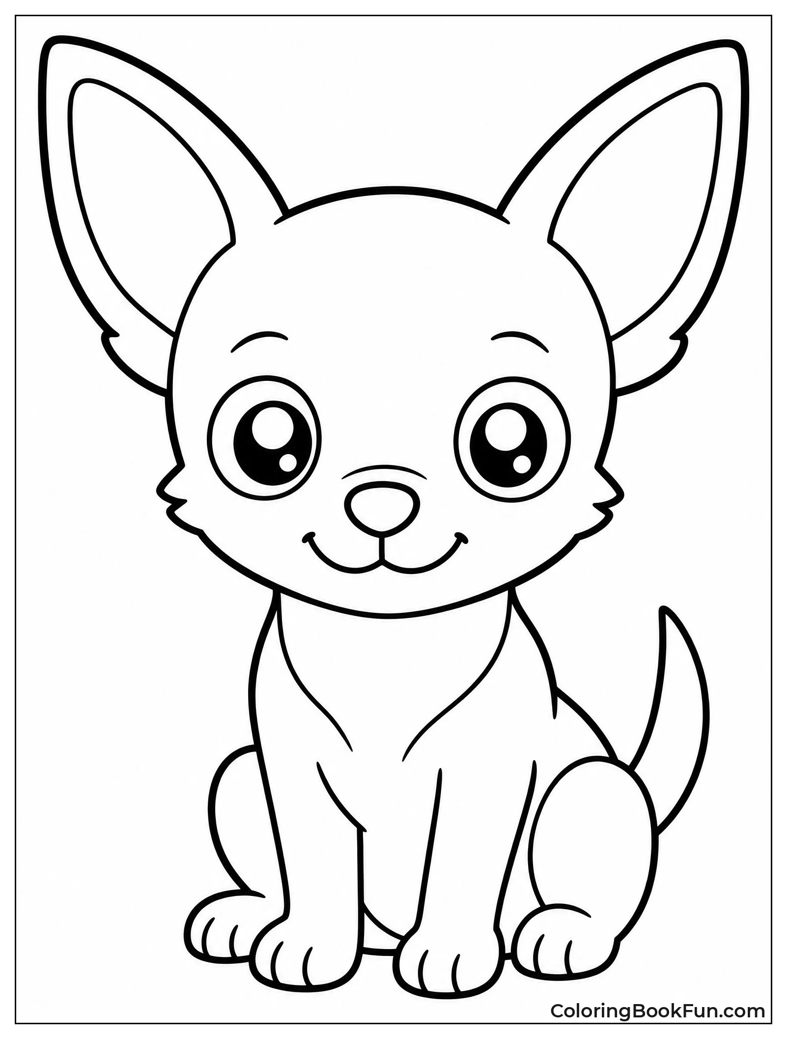 Simple Chihuahua Outline for Kids