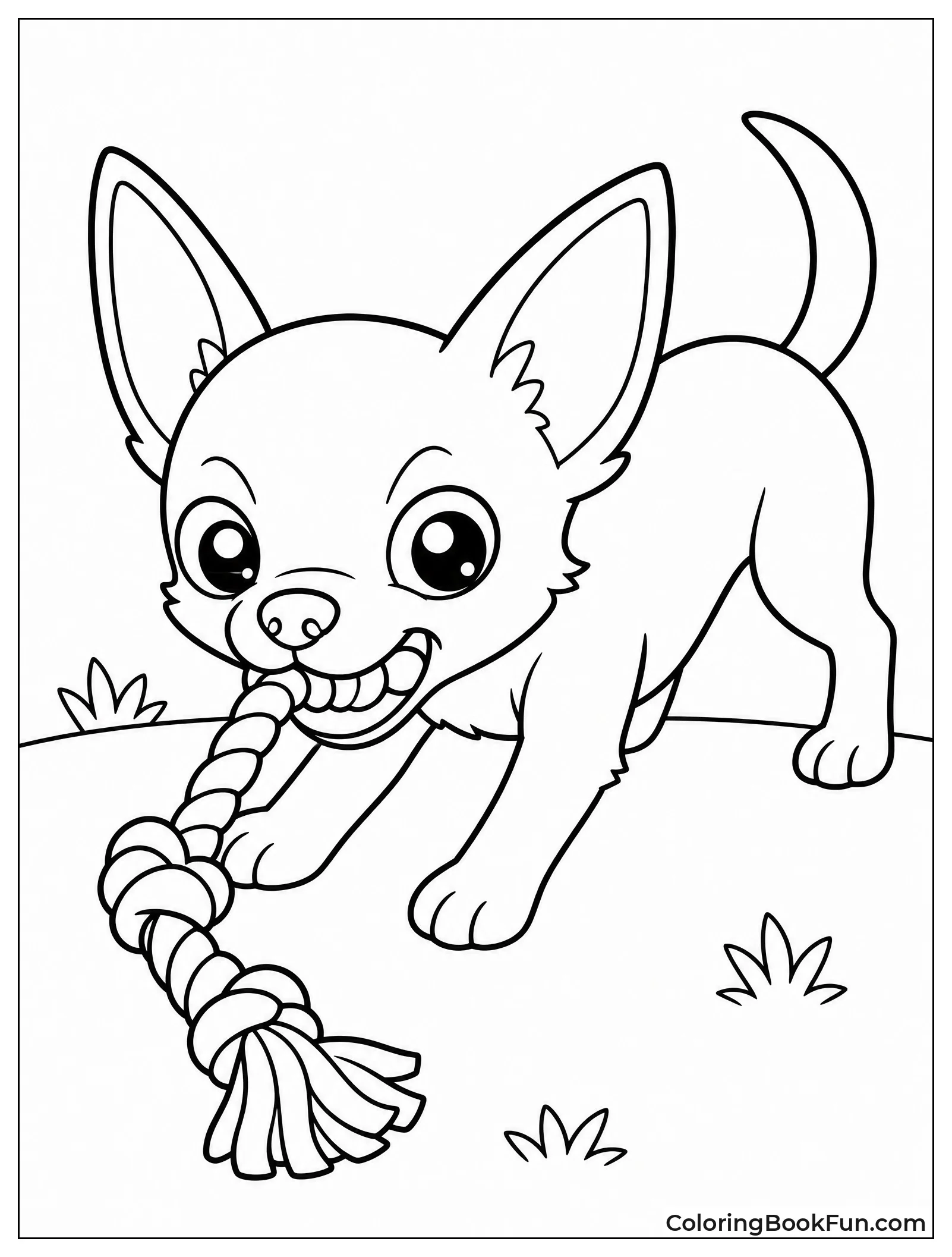 Chihuahua Playing Tug of War