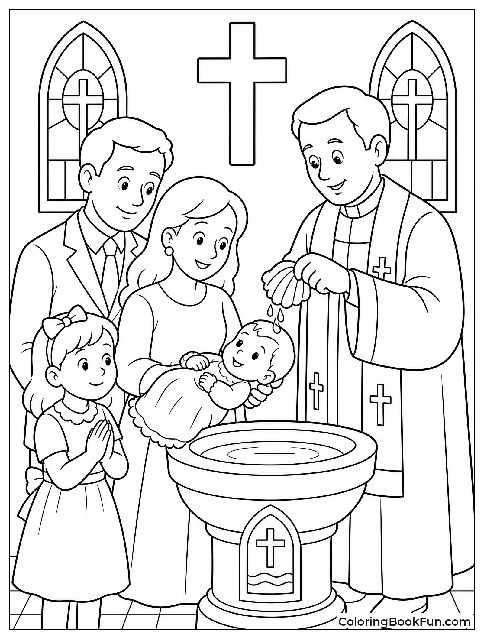 Young Child Baptized During Church Service