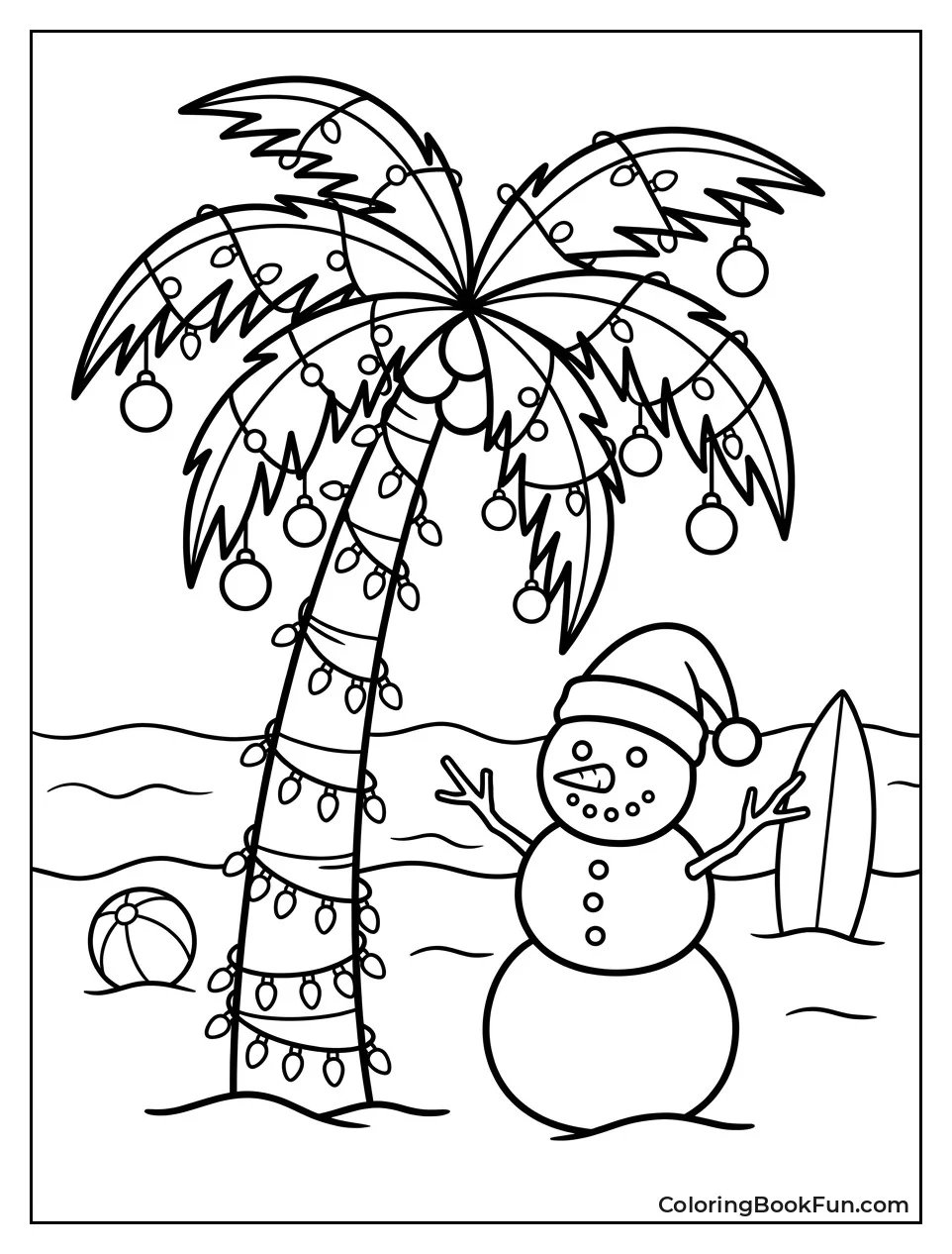 Palm Tree Decorated for Christmas