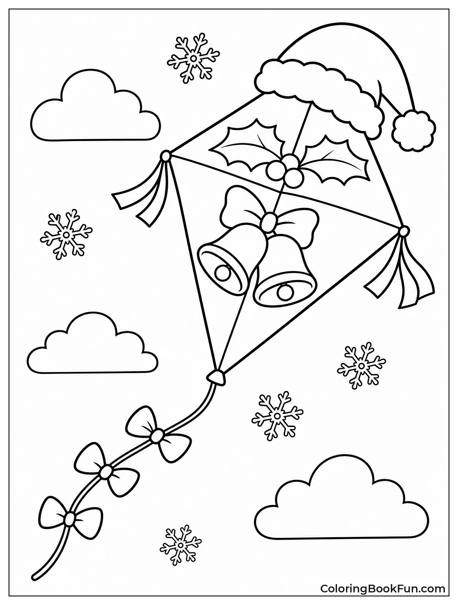 Santa Kite Flies in Winter