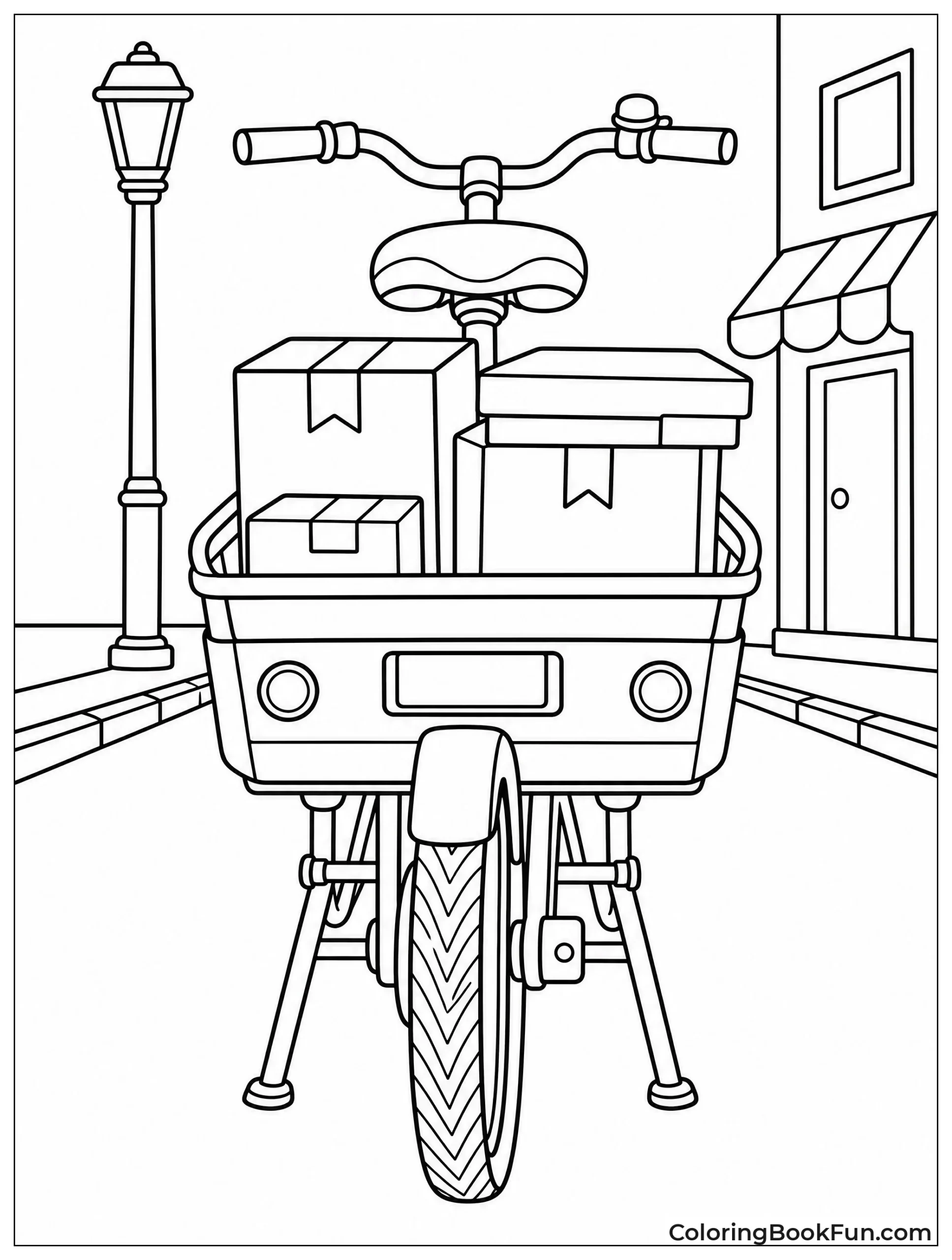 Delivery Bike on City Street