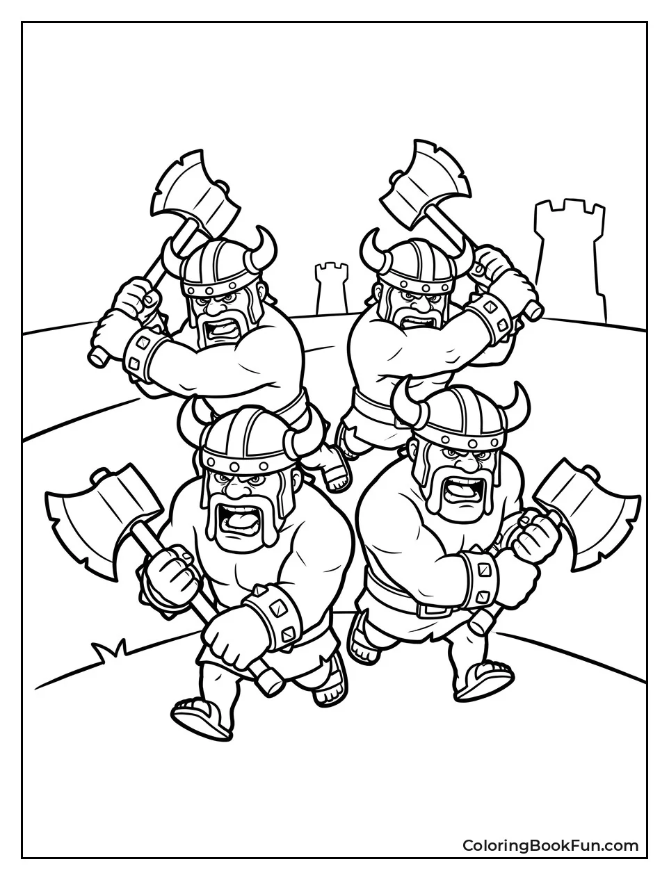 Angry Barbarians Swing Their Axes