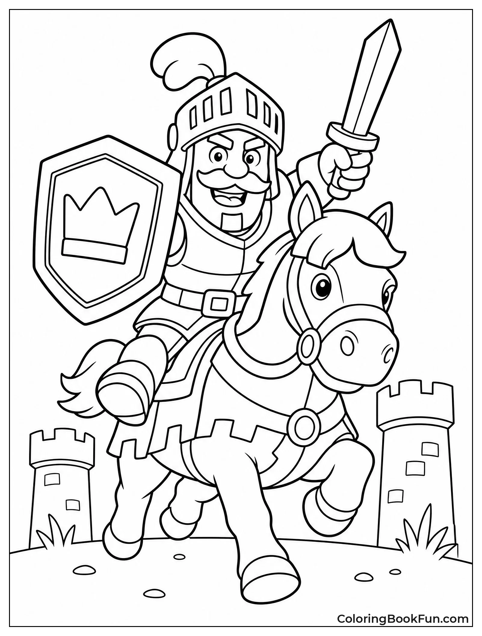 Knight Charges on His Horse