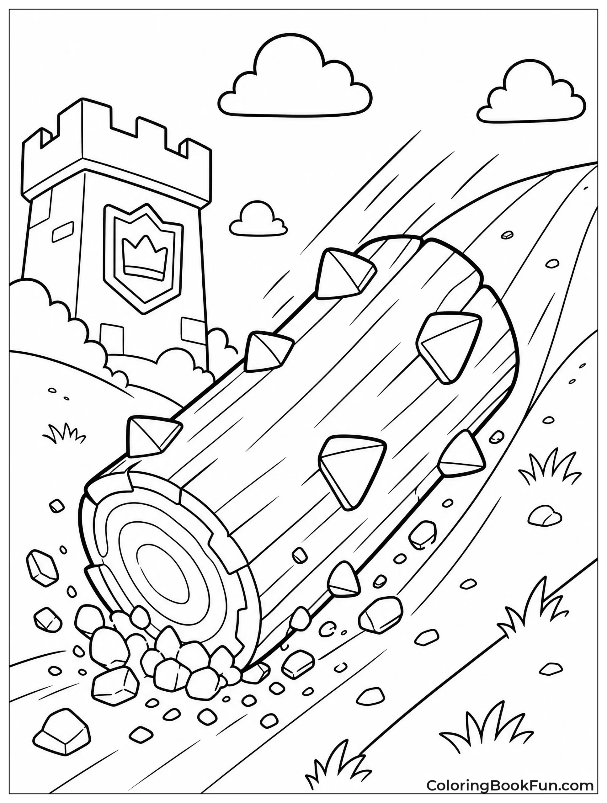 Log Rolls Down Crushing Pebbles