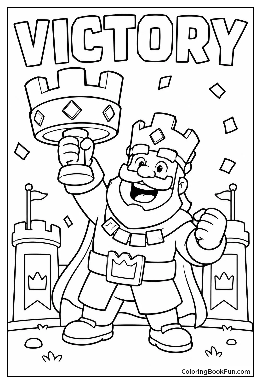 King Holds Victory Trophy High