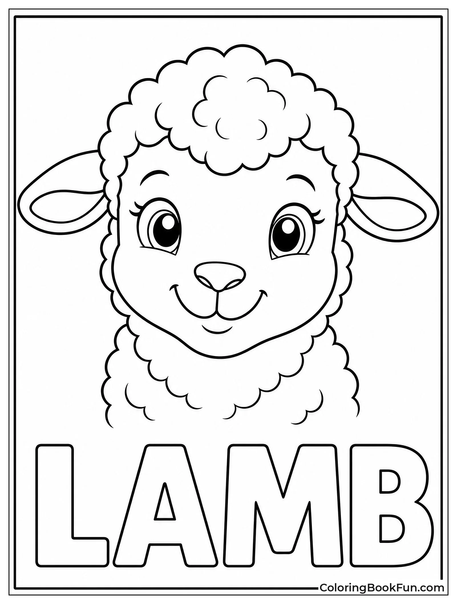 Close Up Lamb Face Portrait