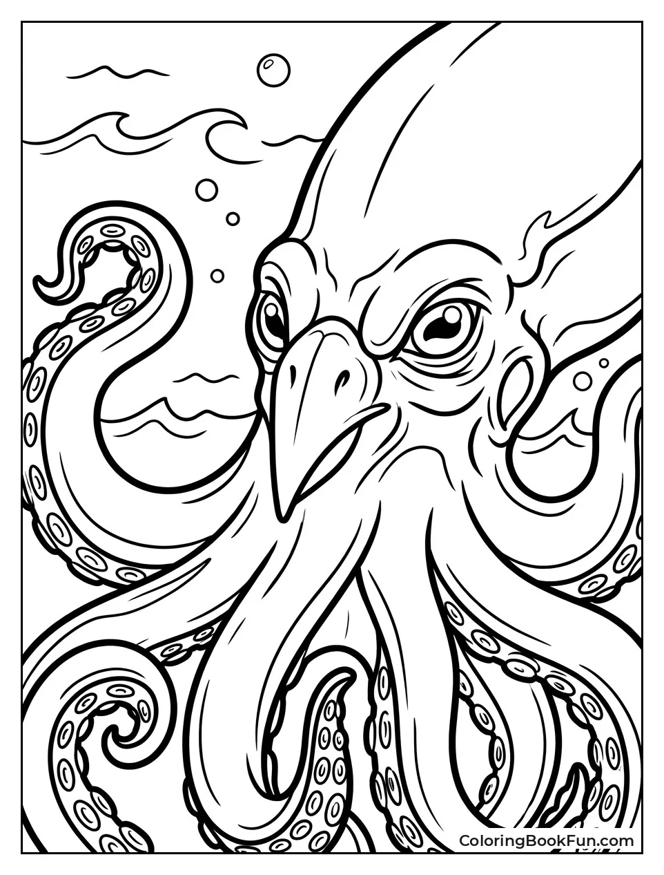 Kraken Portrait with Big Eyes