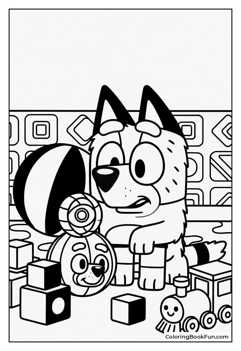Muffin Playing with Many Toys