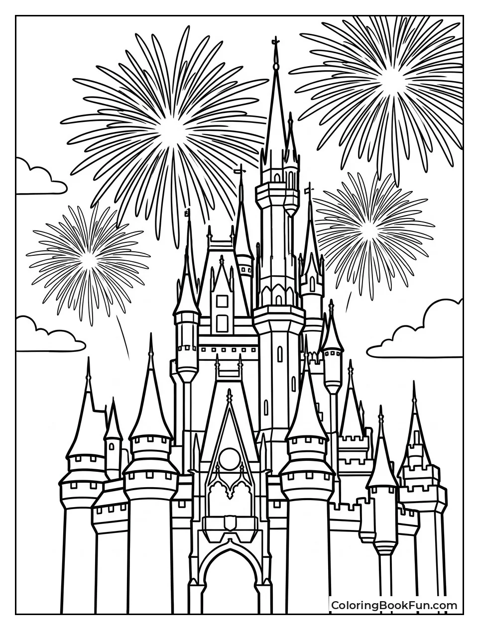Castle Glows under Fireworks
