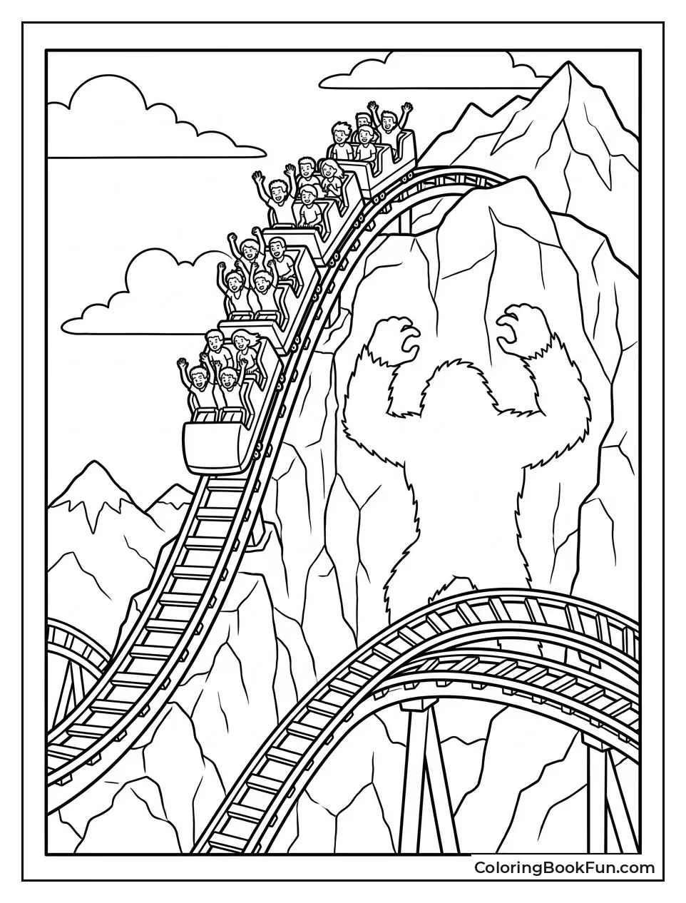 Coaster Train Racing Down Mountain