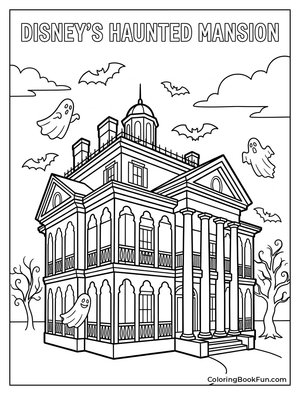 Haunted Mansion with Flying Ghosts