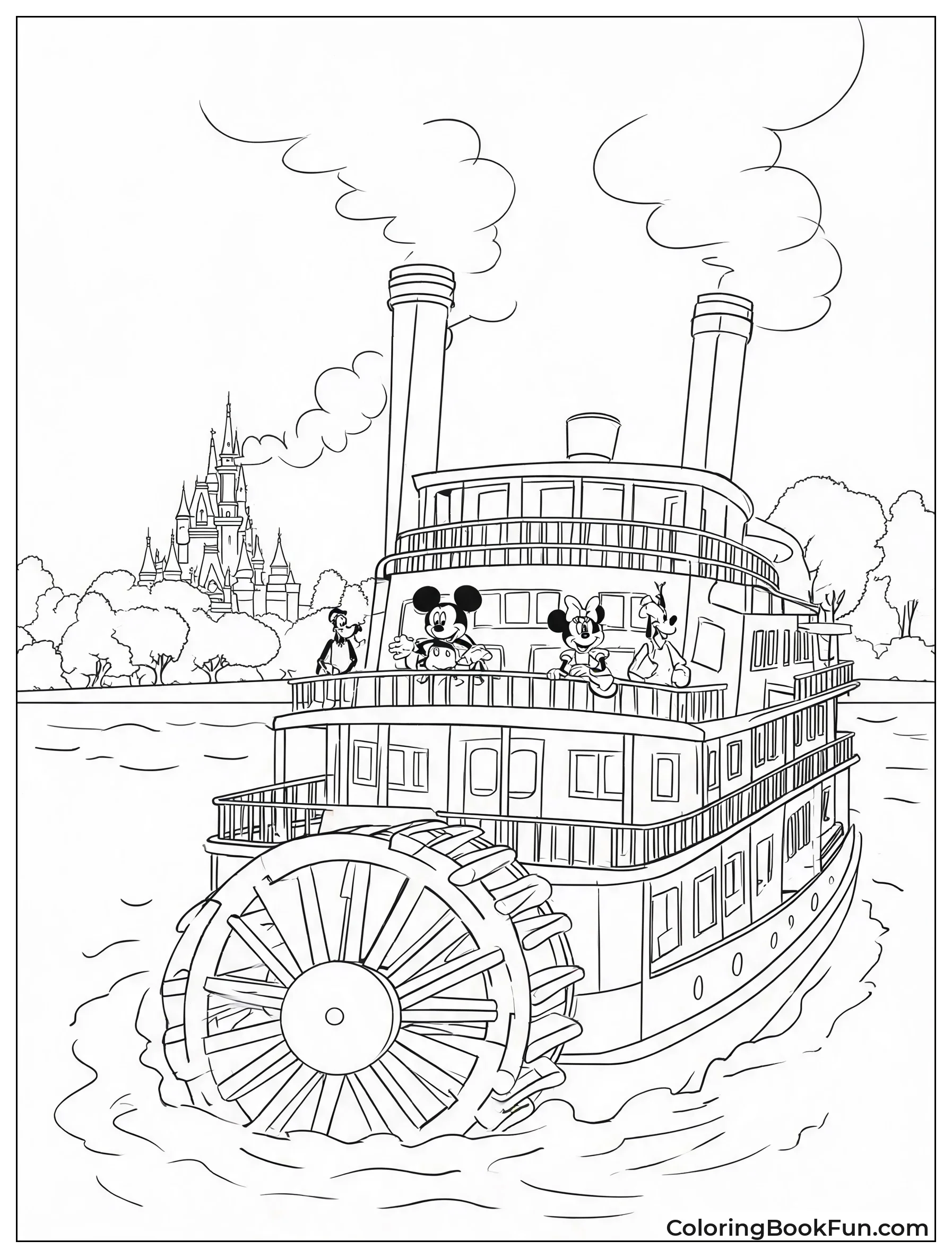 Paddle Boat Cruises the River