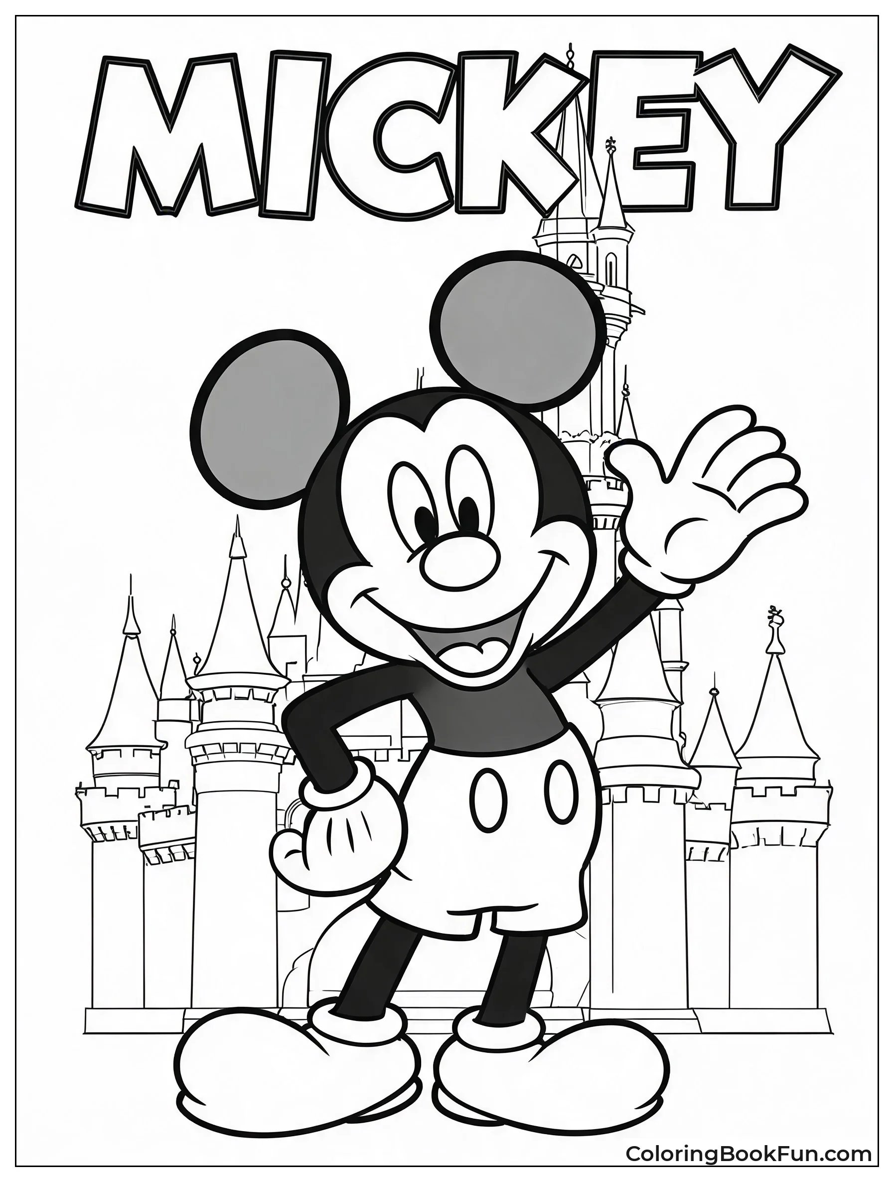Mickey Waves in Front Castle
