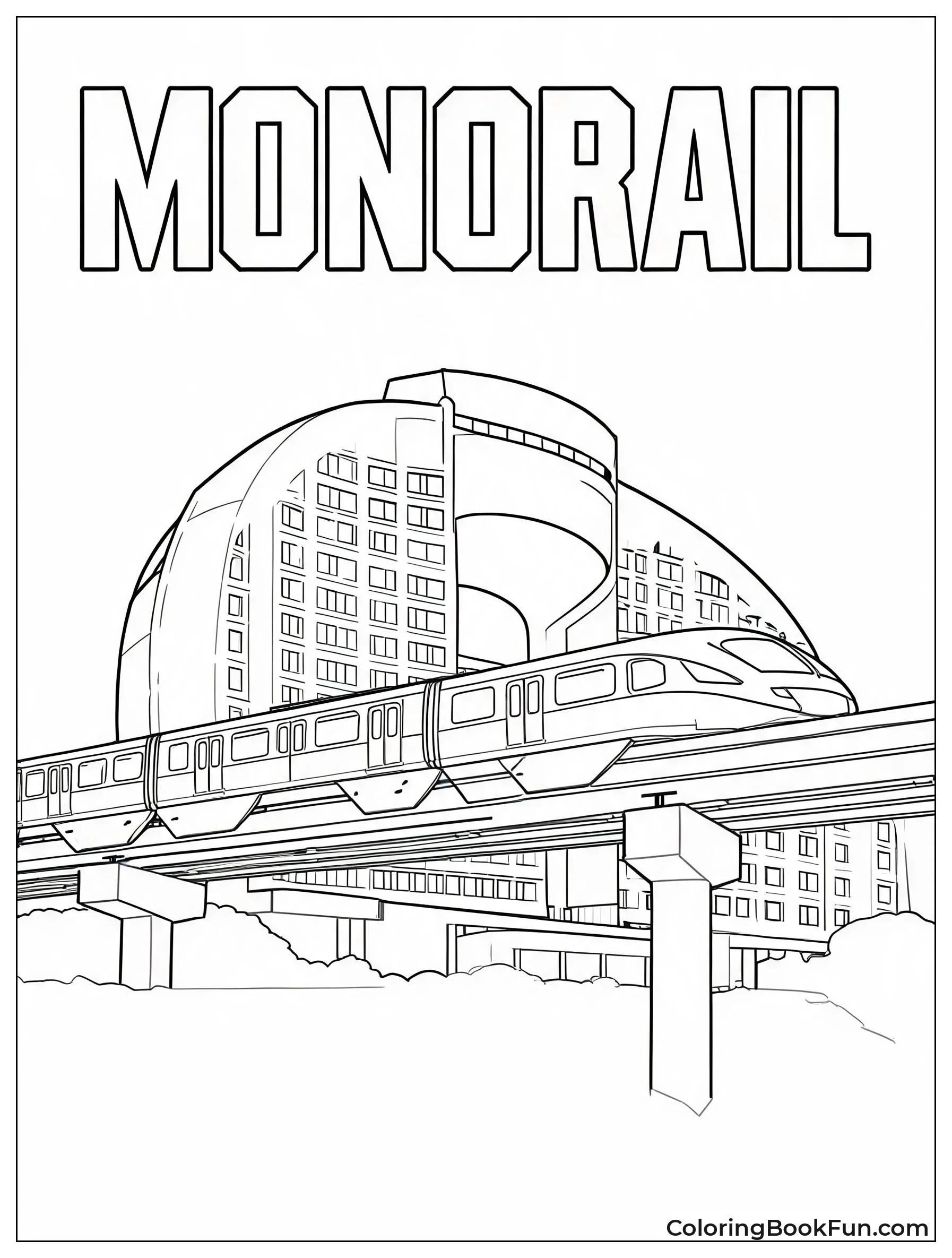 Monorail Passes Resort Building
