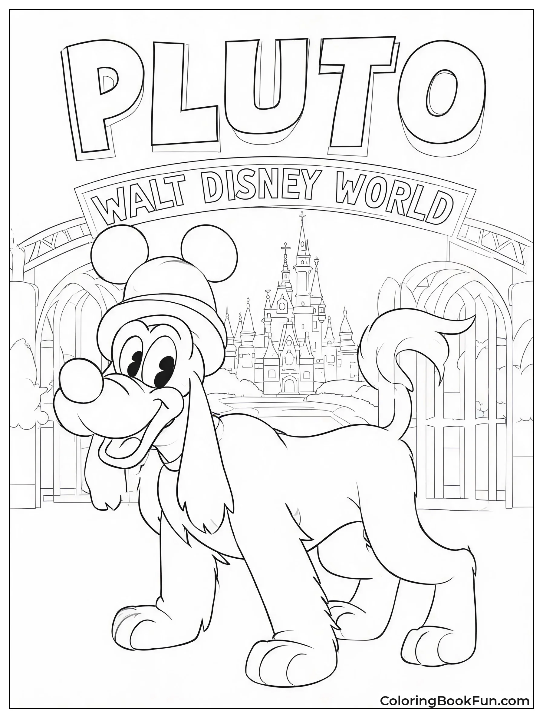 Pluto Wears Mickey Ears Hat