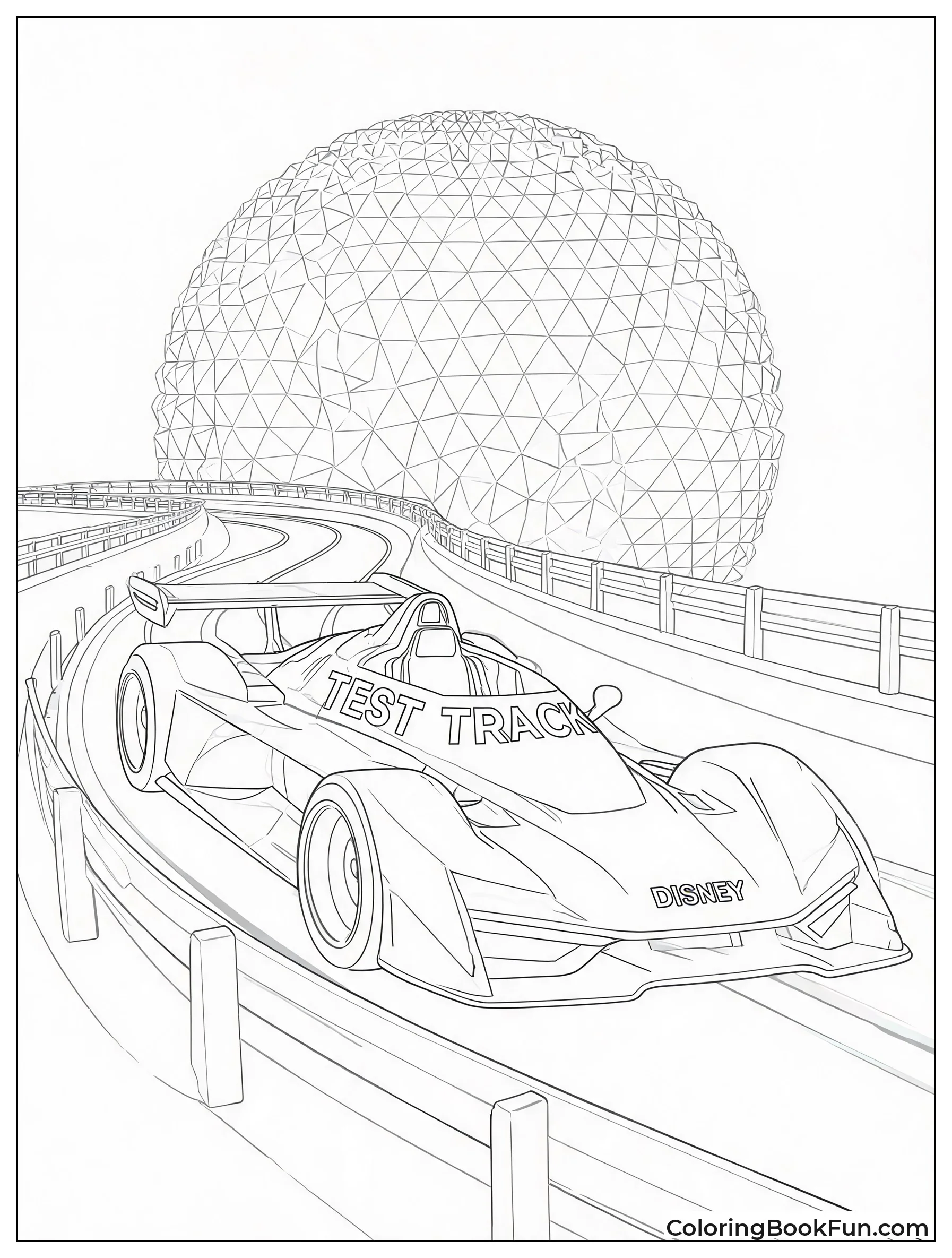Futuristic Car Speeds on Track