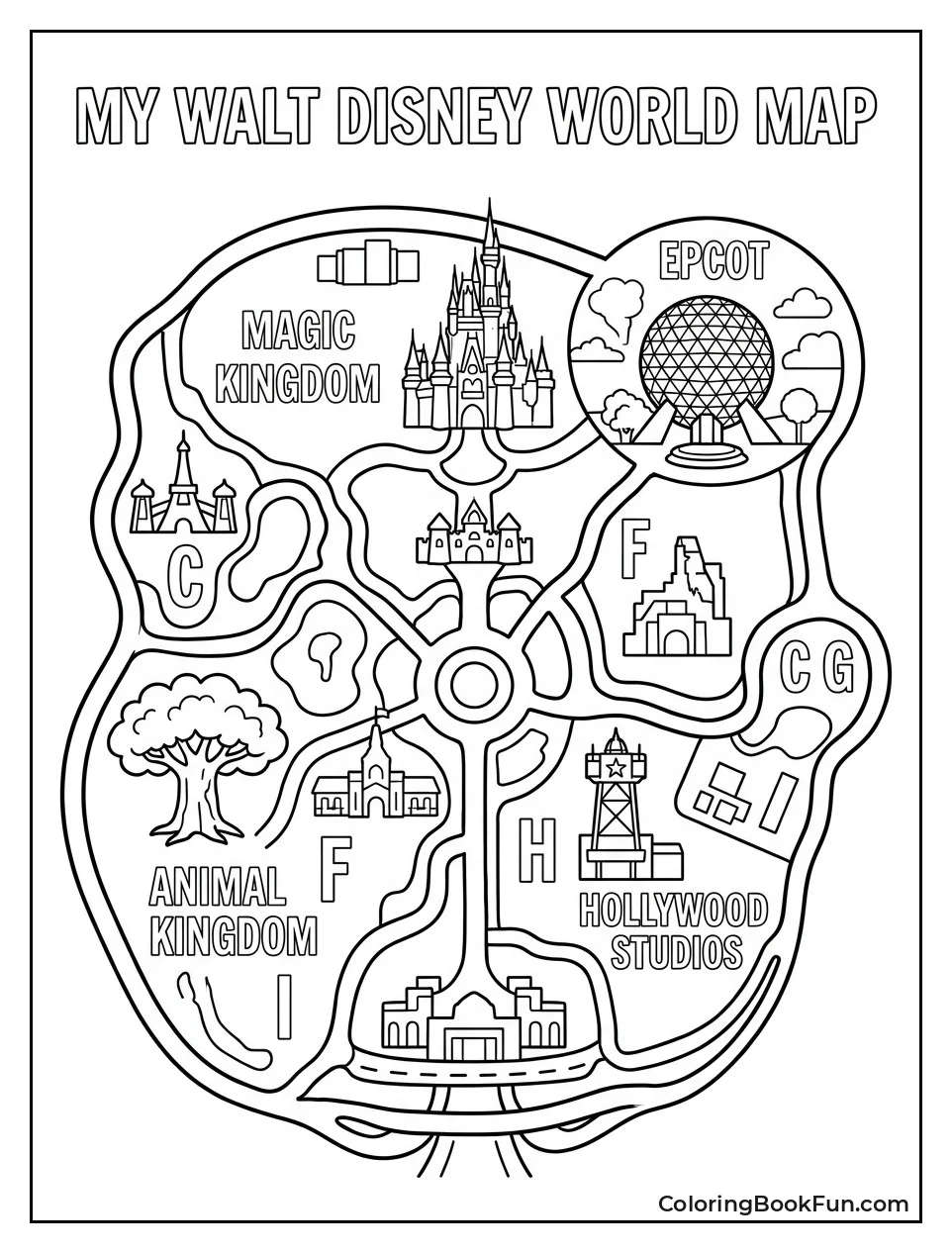 Coloring the Disney World Map