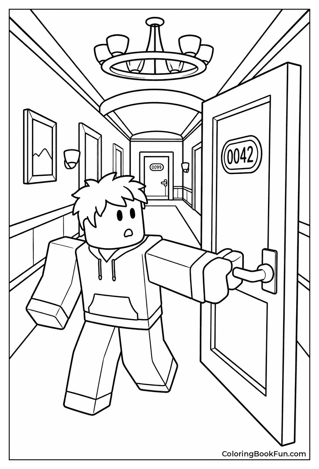 Player Opening a Numbered Door