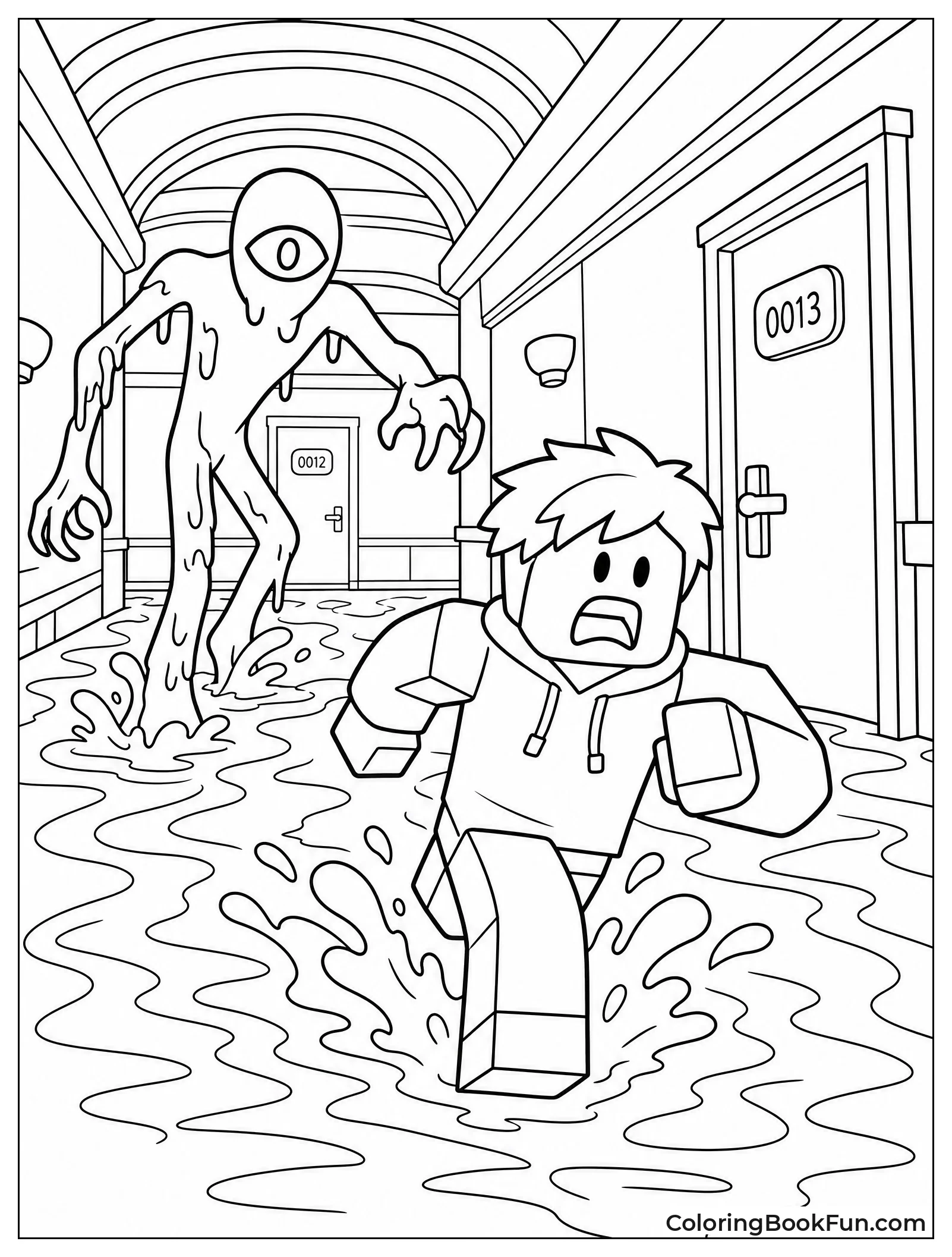 Seek Chasing Through Flooded Corridor