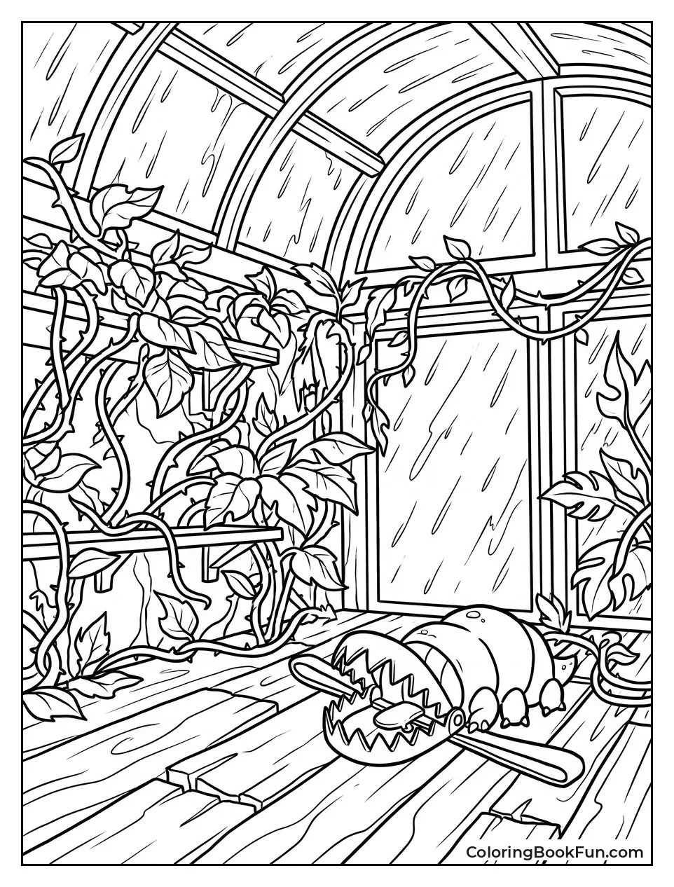 Vines Covering Greenhouse Floor