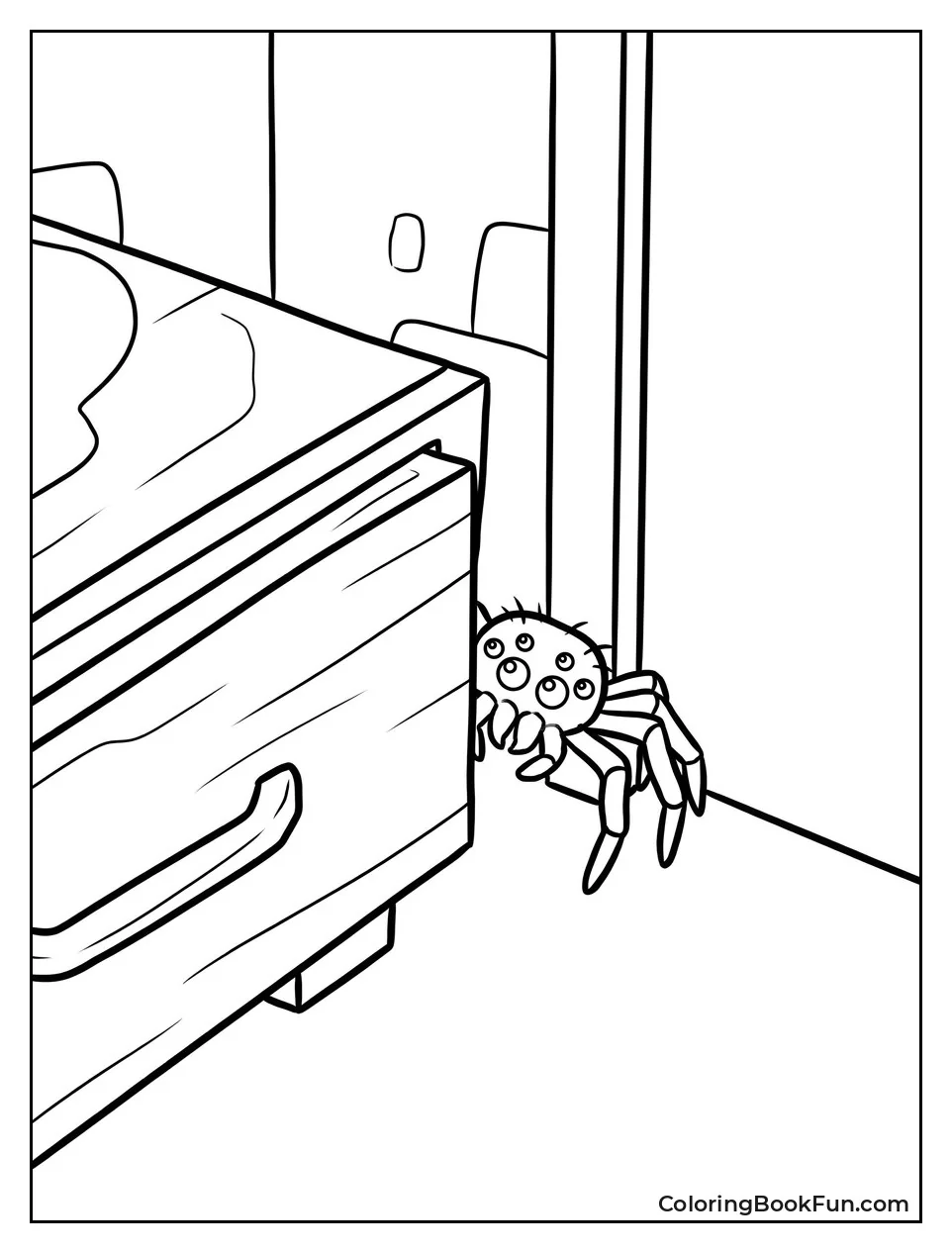 Timothy Spider Hiding in Corner