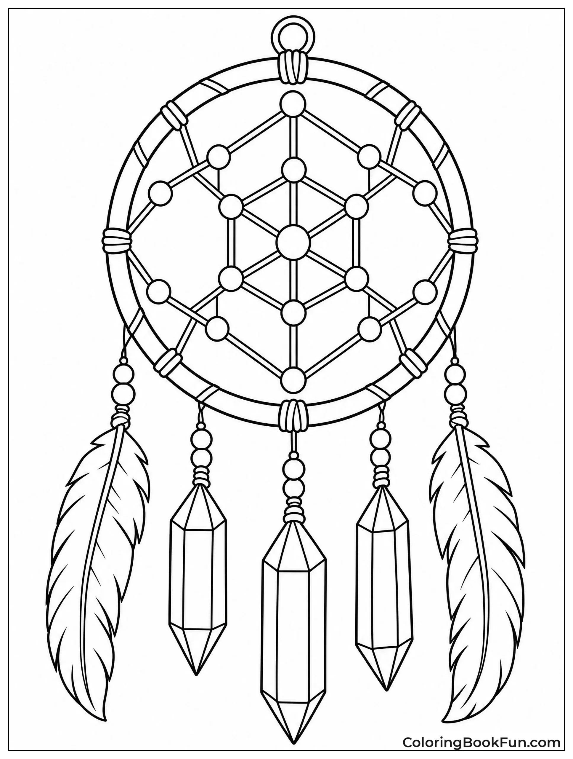 Crystals Dangle from Dreamcatcher