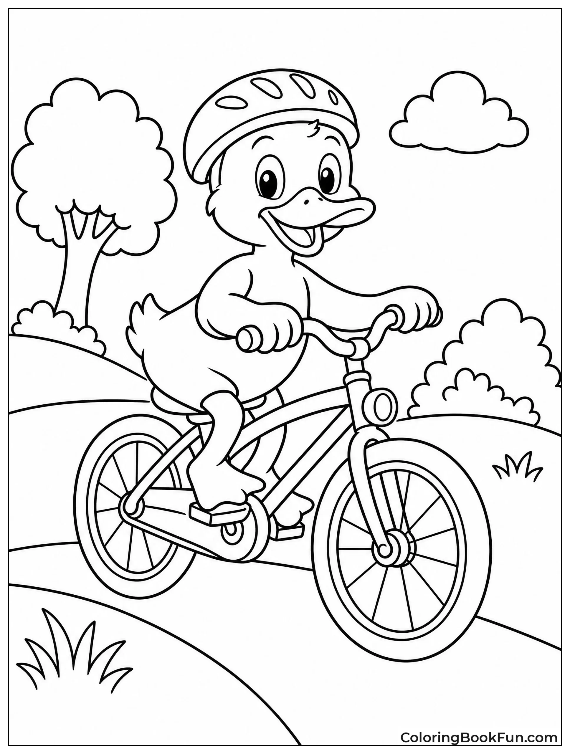 Duck Pedaling on a Bicycle