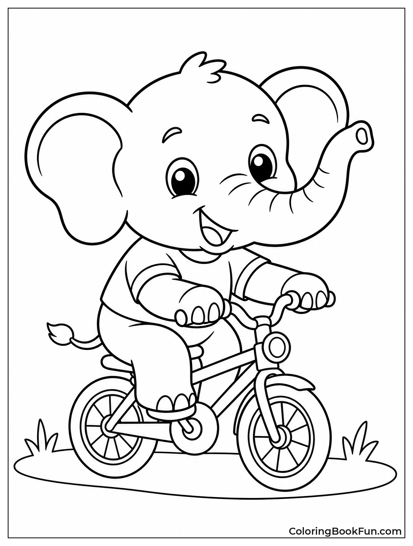 Elephant Riding Tiny Bicycle