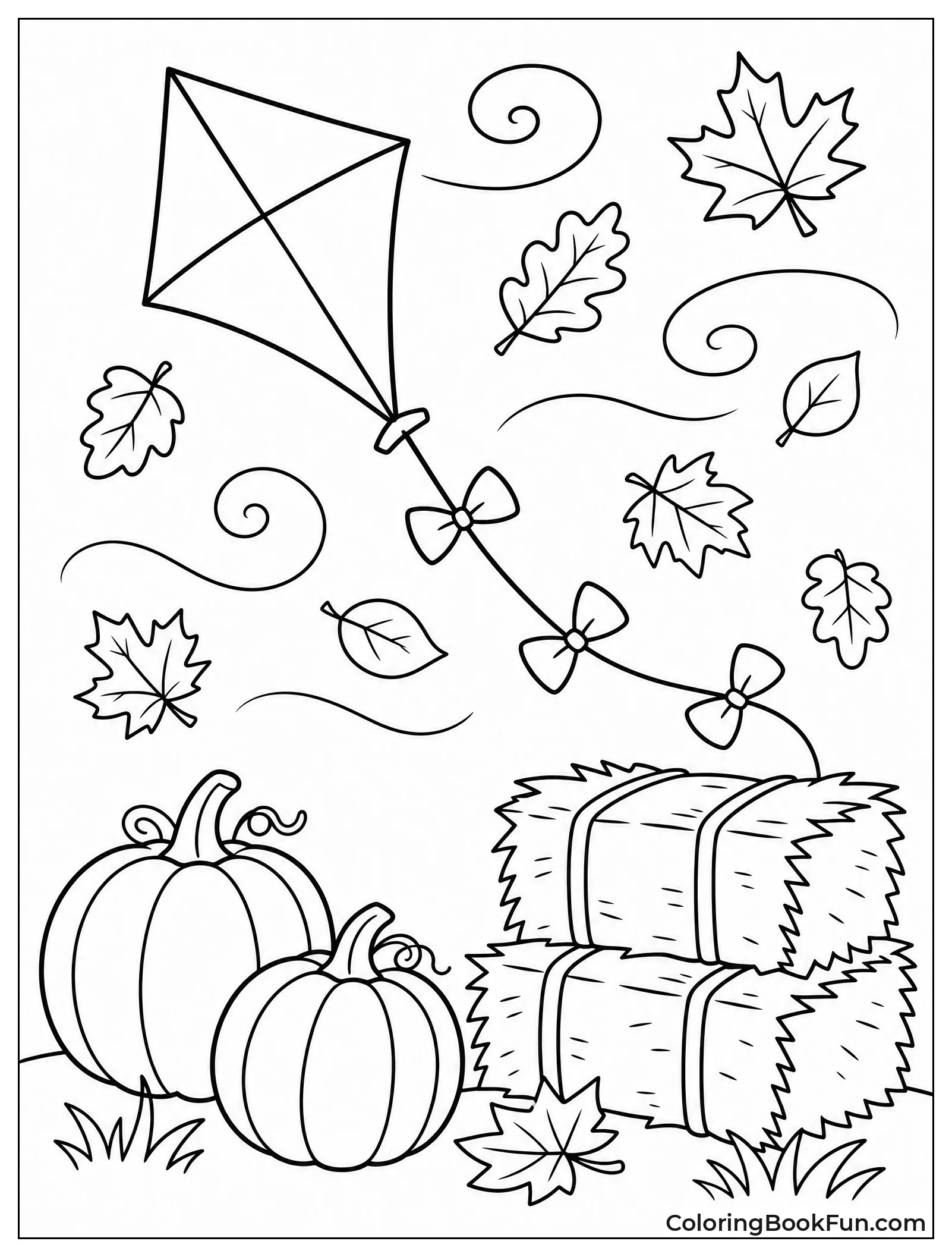 Kite Swirls among Fall Leaves