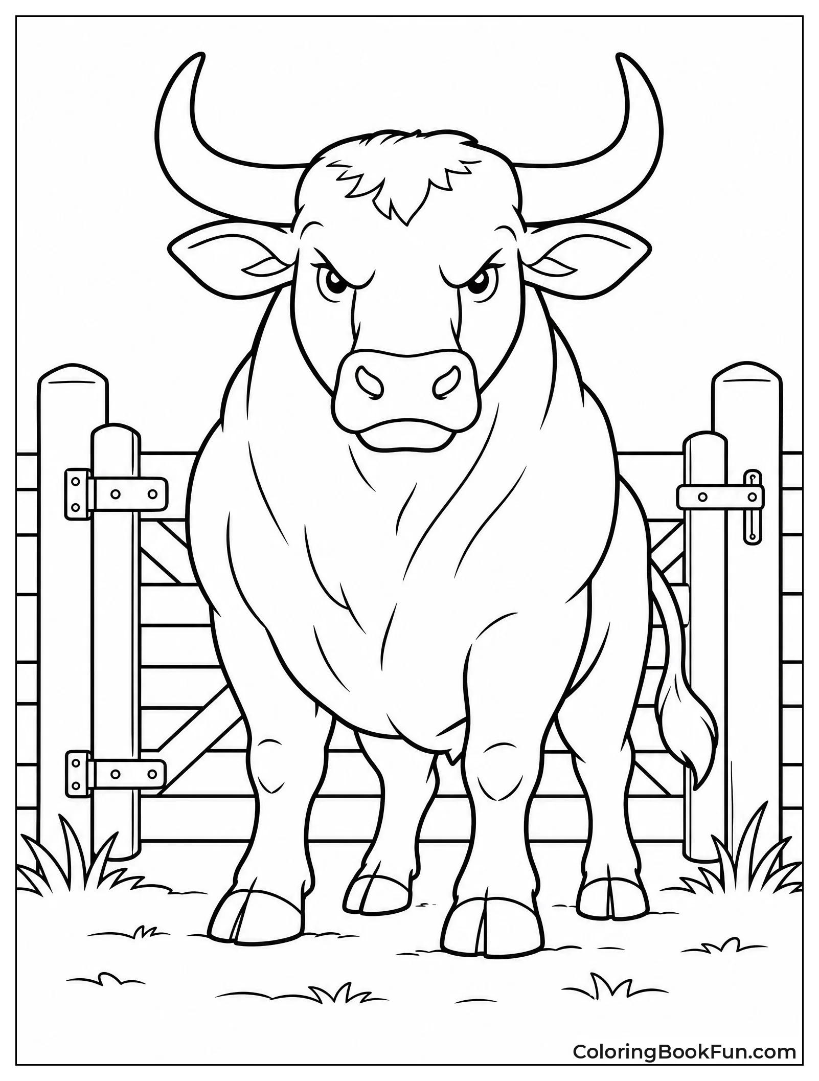 Bull Guarding Farm Gate