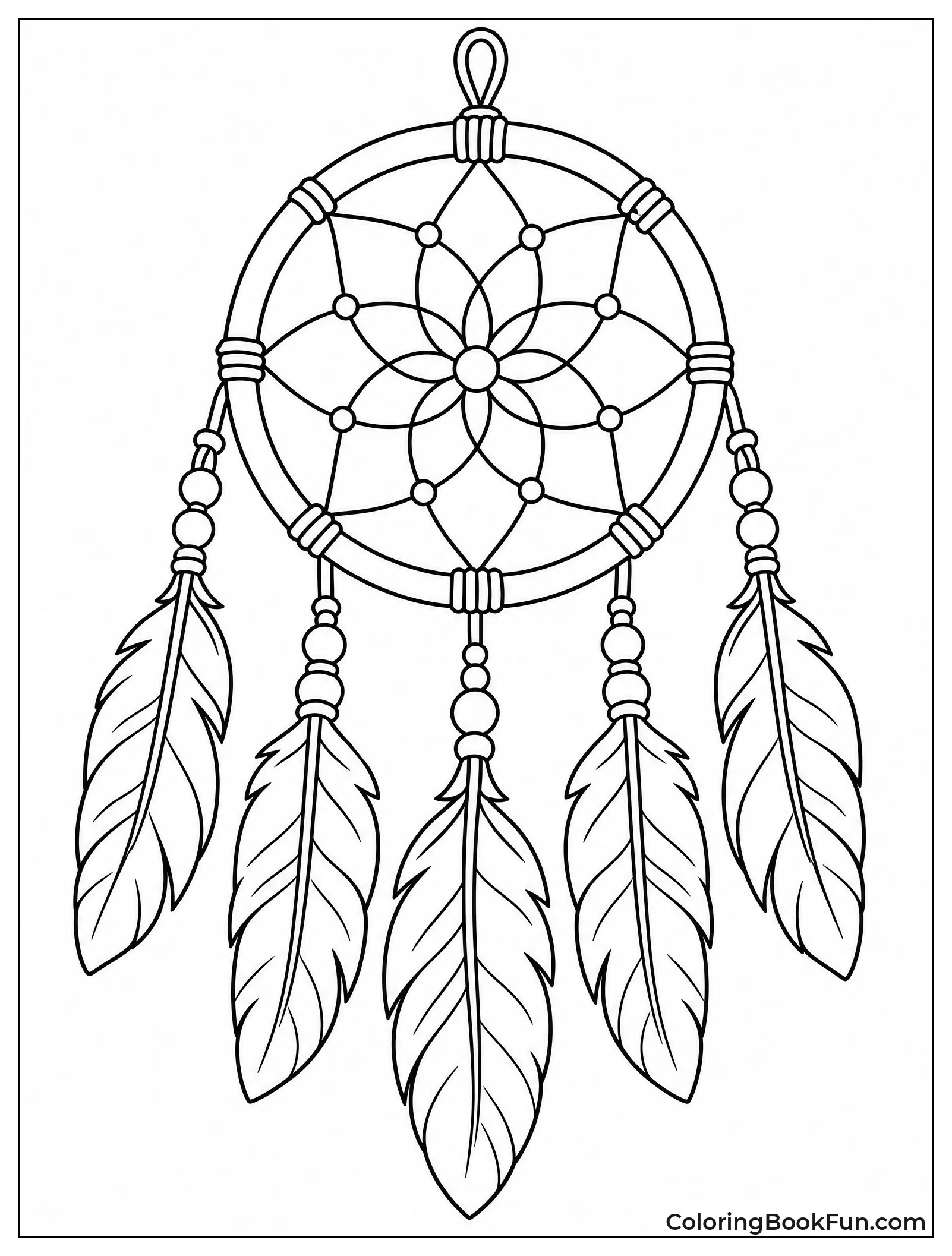 Feathers Dangling from Dream Catcher