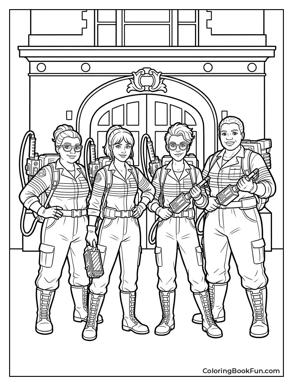 Female Ghostbusters Posing with Their Gear