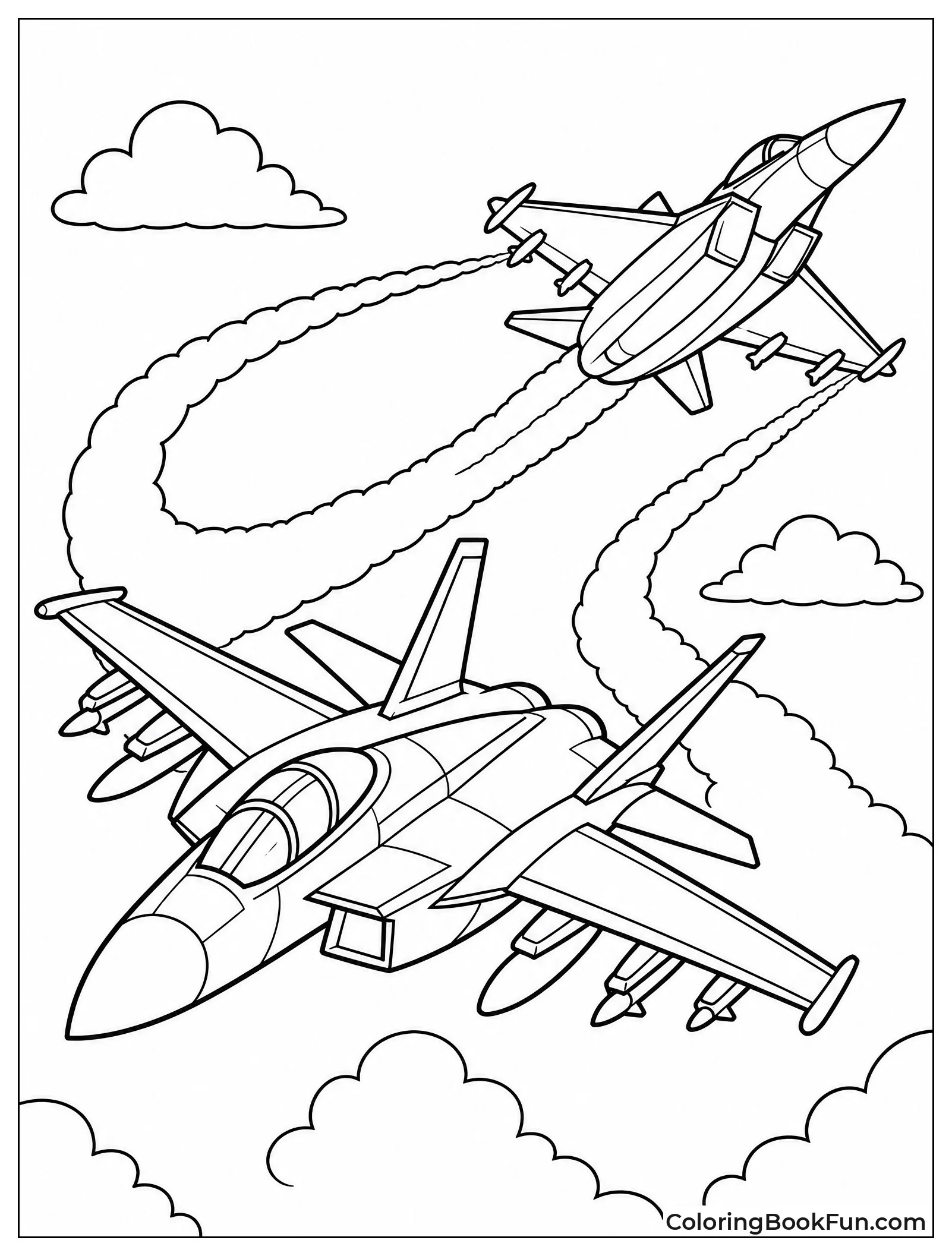Two Jets Chasing in Dogfight