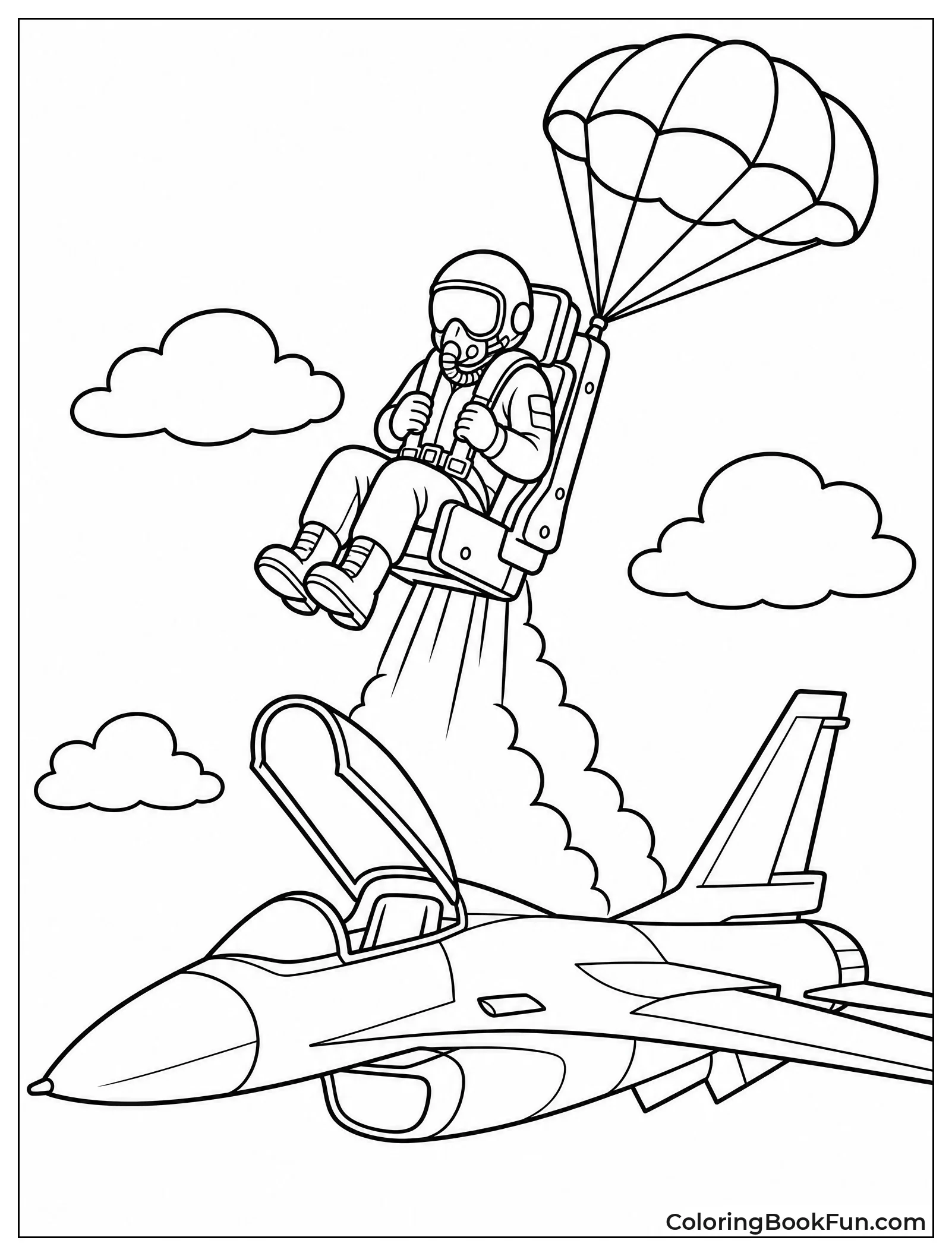 Pilot Ejecting from Jet Seat