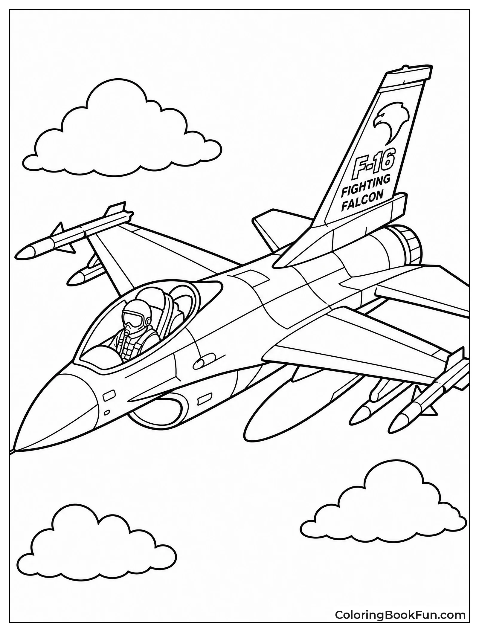 F-16 Flying with Pilot Inside