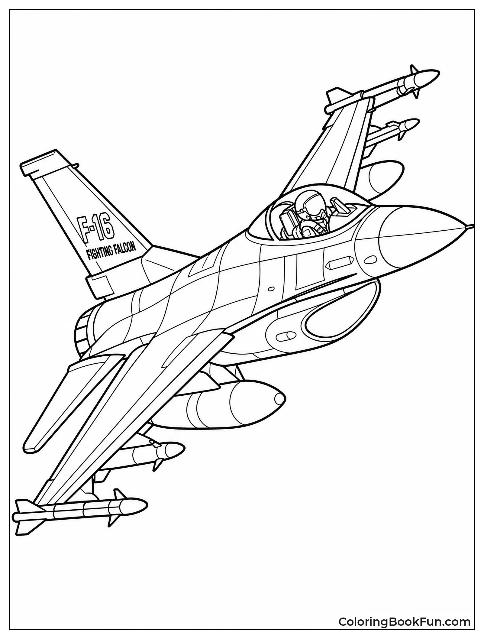 F-16 Fighting Falcon in Banking Turn