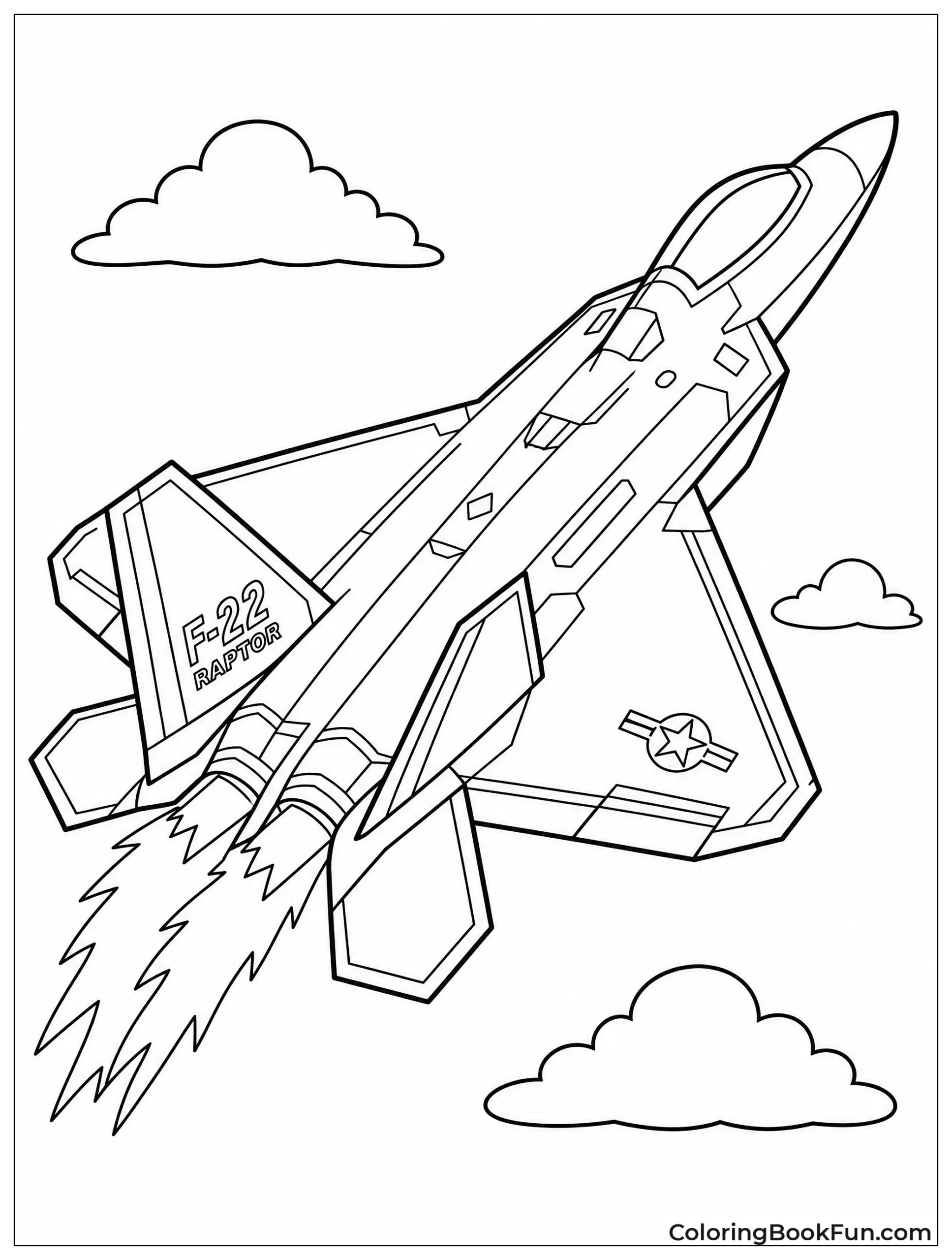 F-22 Raptor Jet with Angular Design