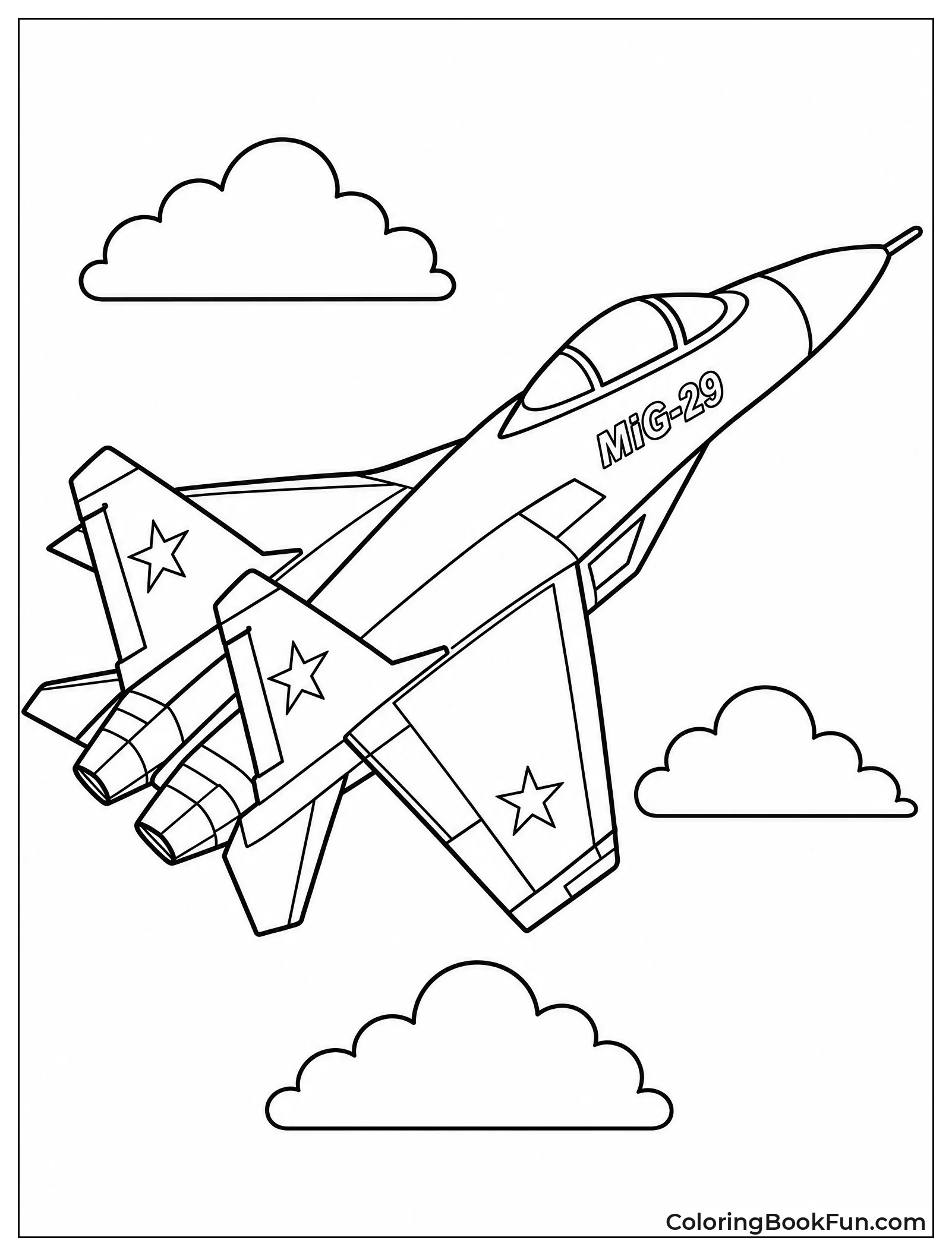 Simple Outline of MiG-29 Jet