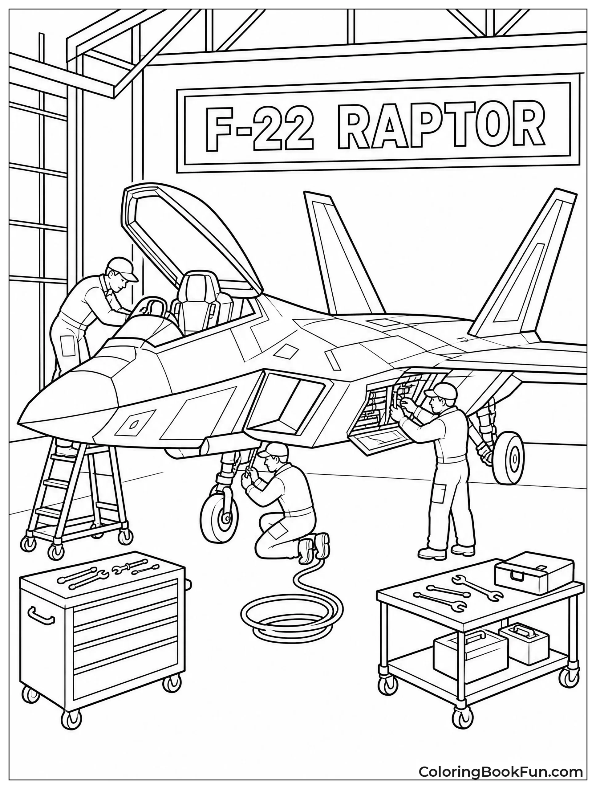 Stealth Jet Parked in Hangar