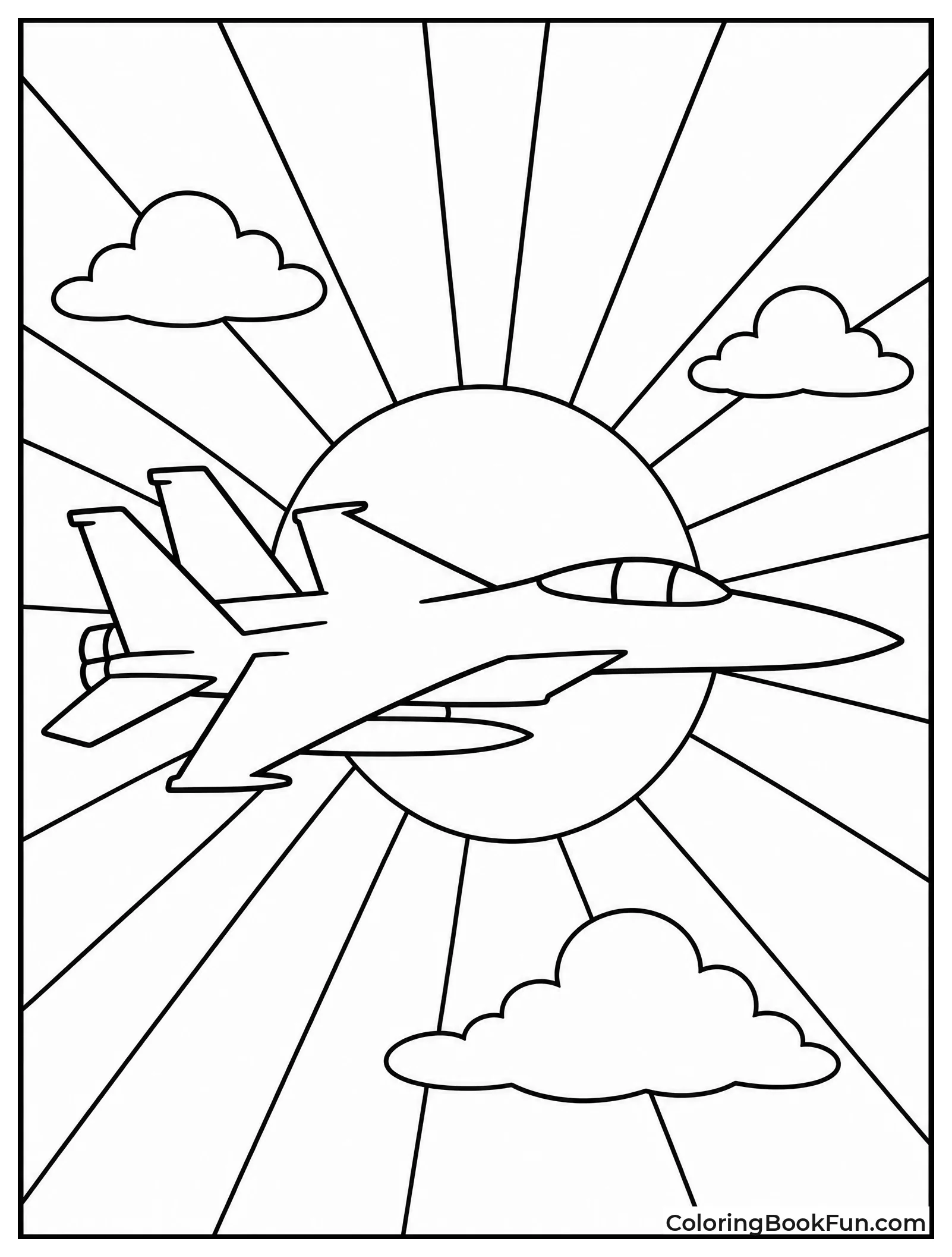 Jet Silhouette against Setting Sun