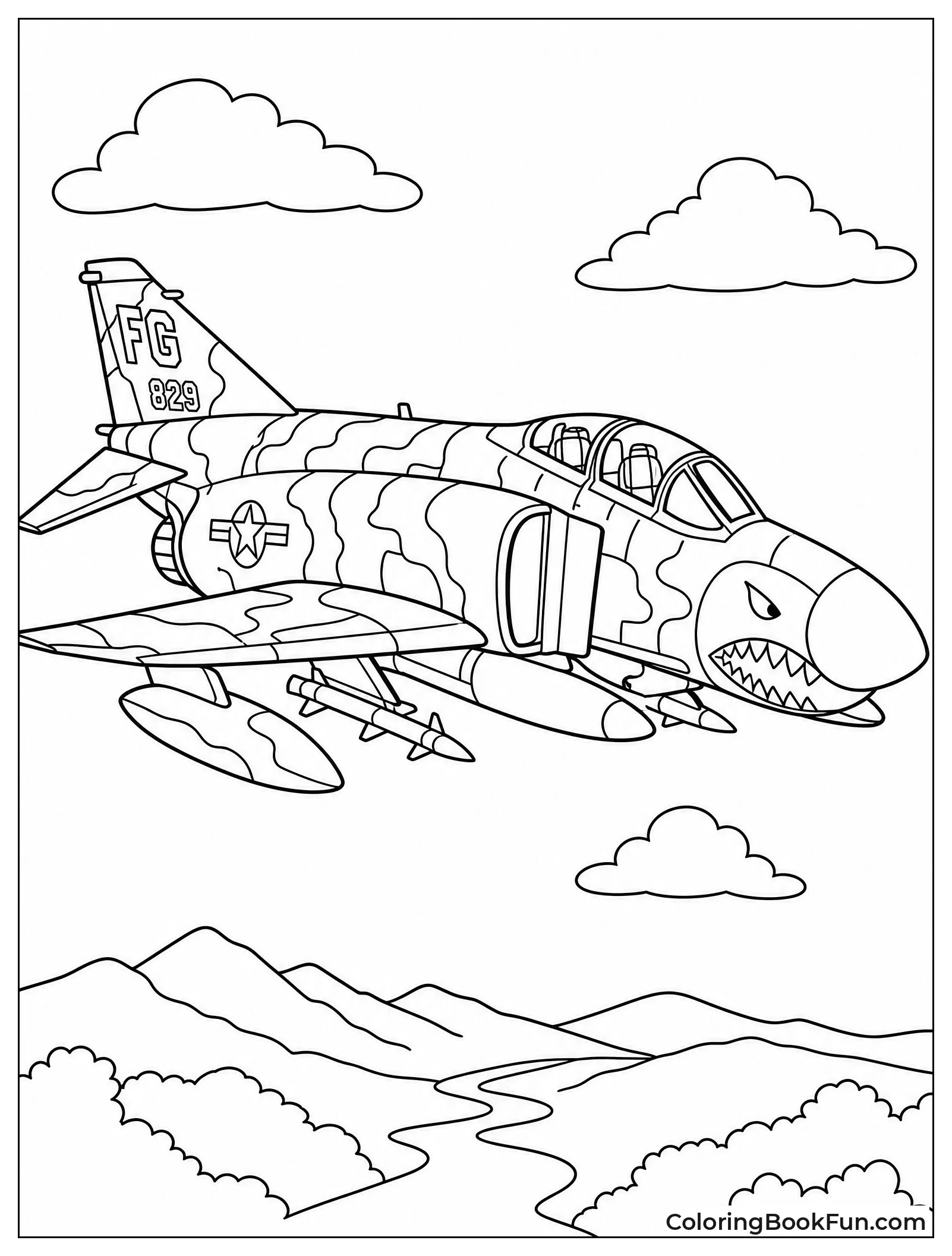 Old F-4 Flying in Camo
